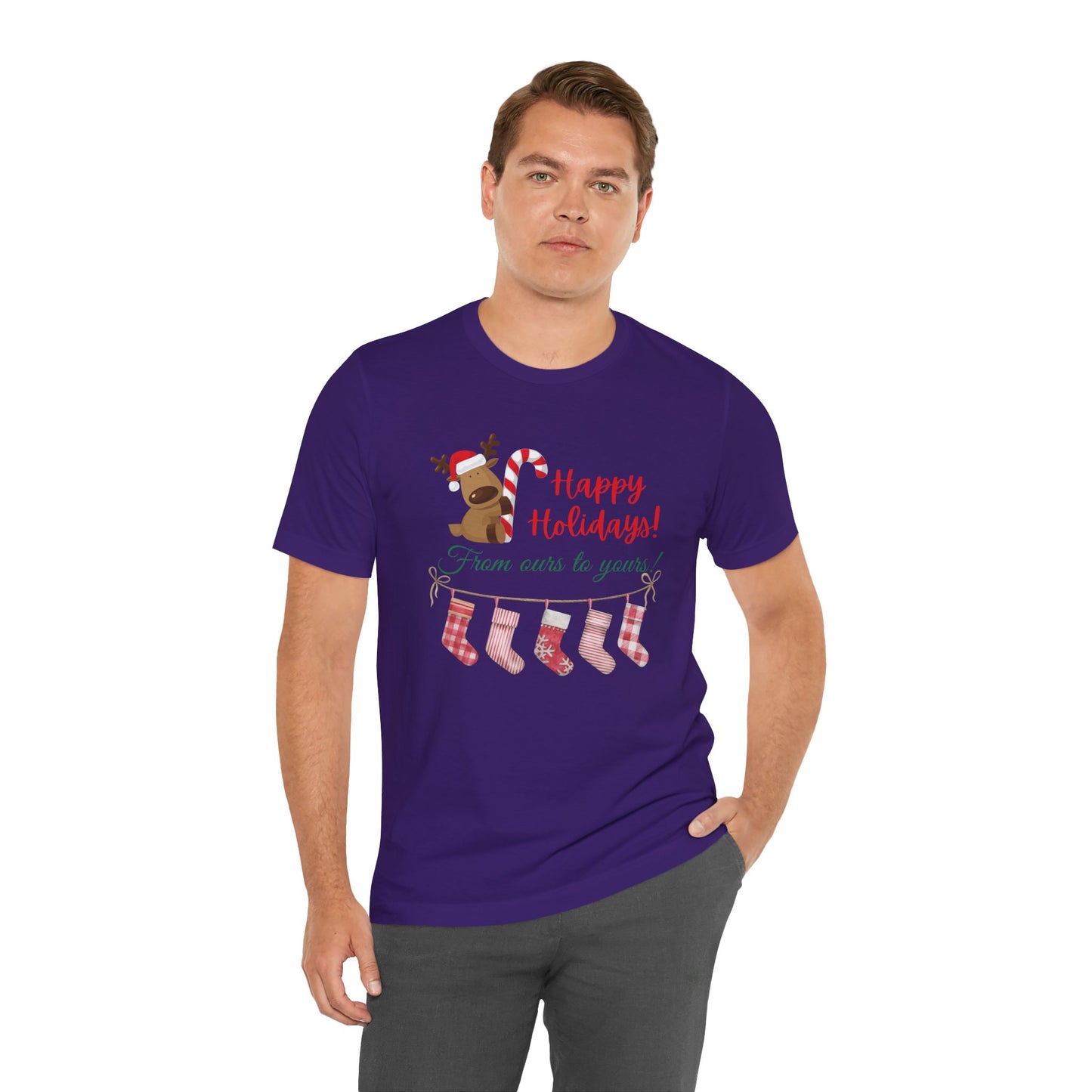 Unisex Jersey Short Sleeve Happy Holidays From Ours To Yours T-Shirt