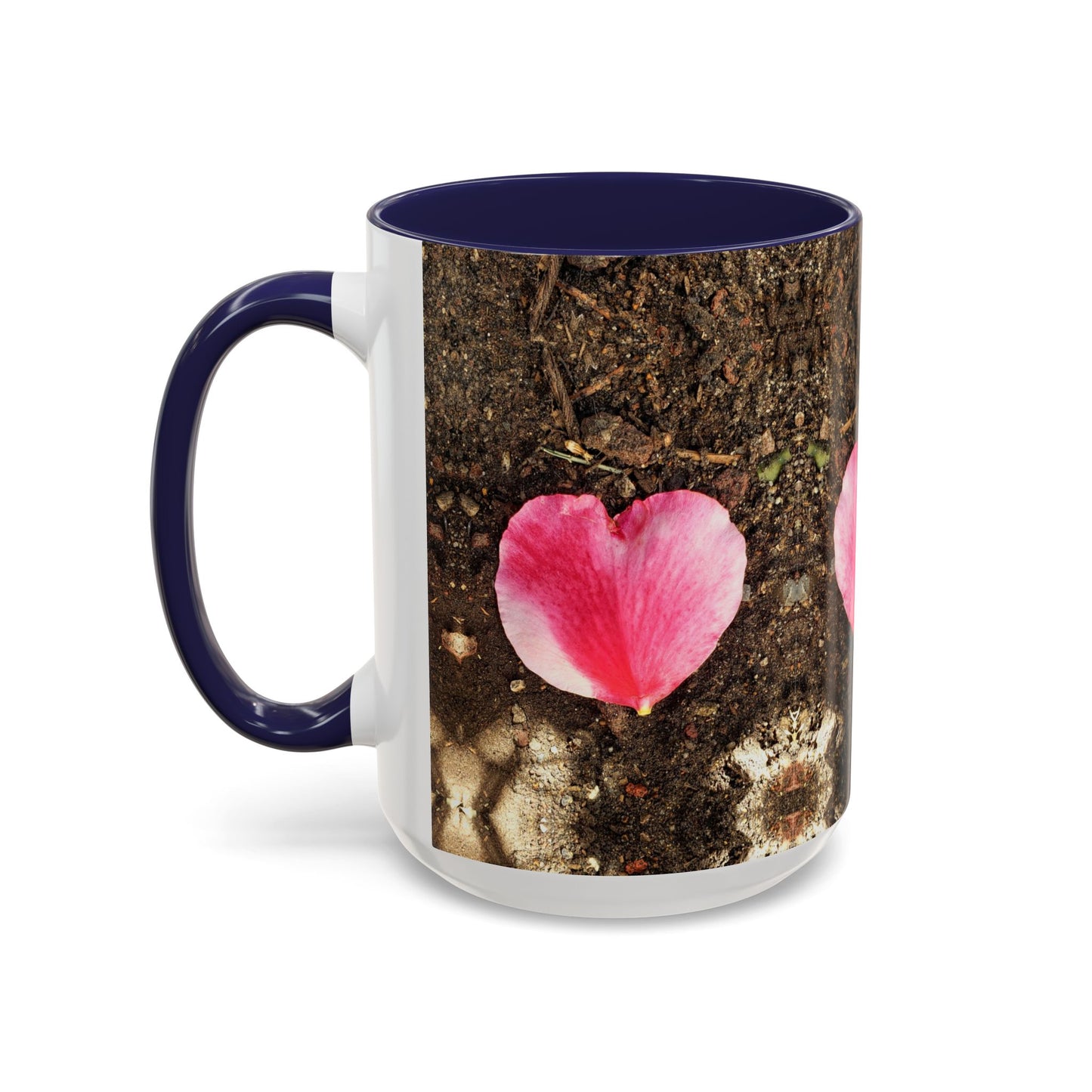 11oz/15oz Garden Themed Double Delight Heart Shaped Rose Petal Coffee Mug