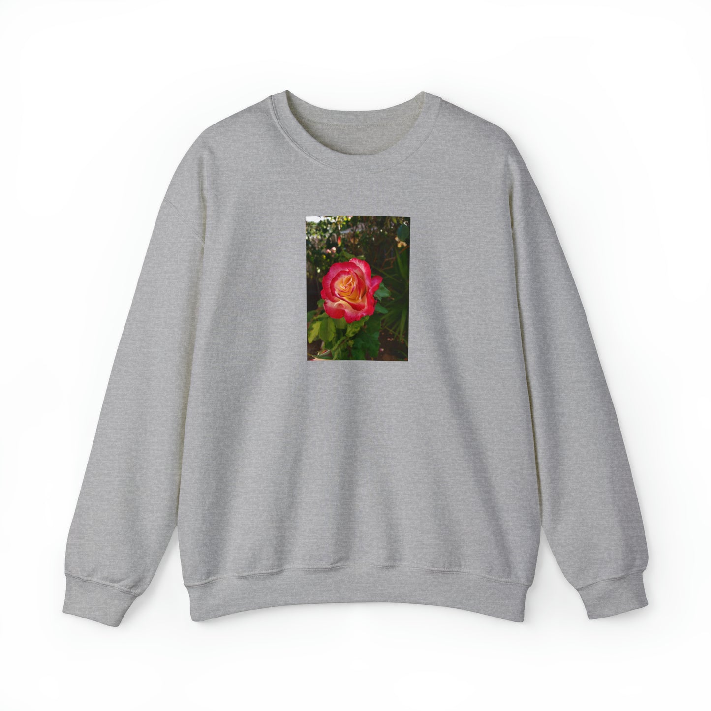 Unisex Gardening Sweatshirt Double Delight Rose Print