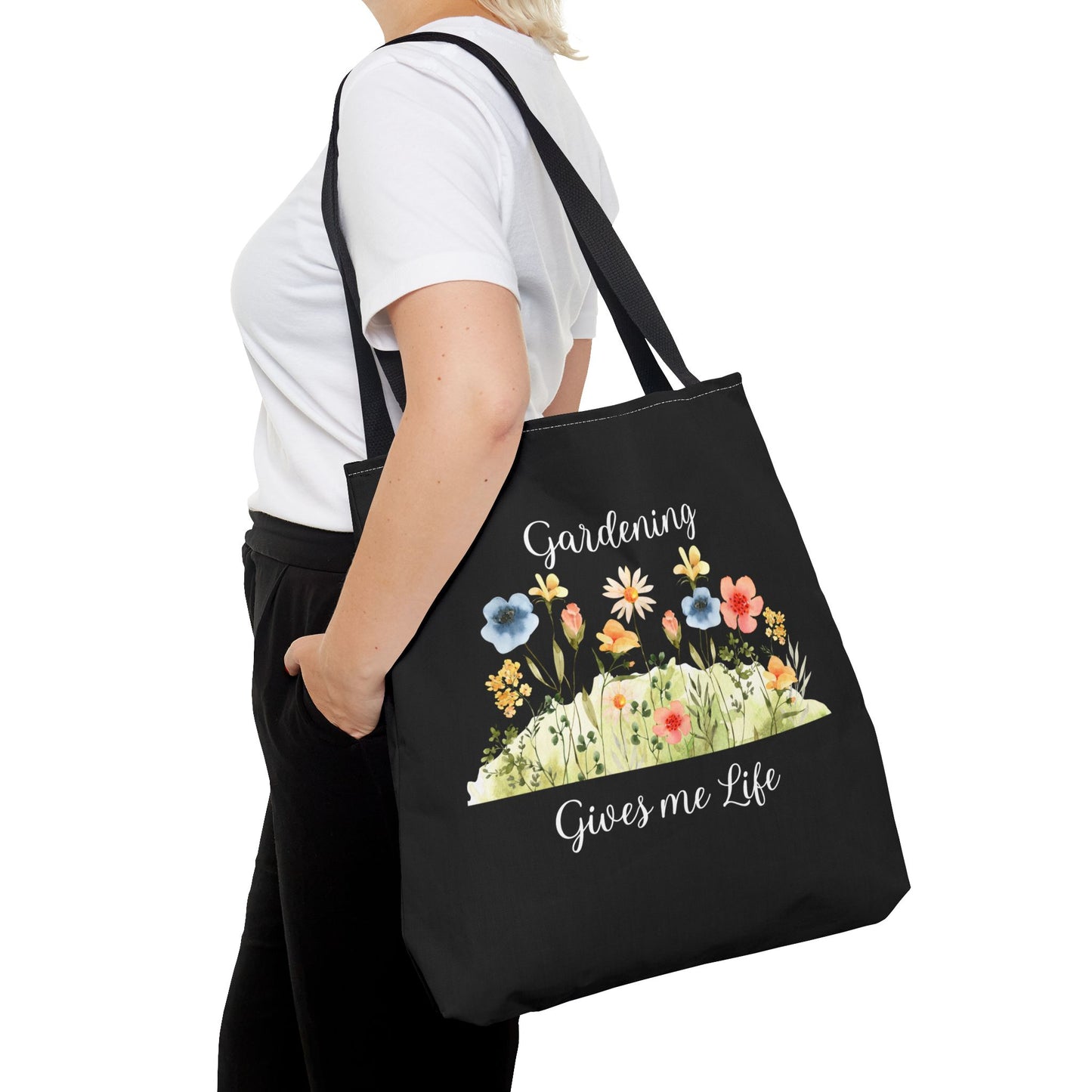 Unisex Gardening Gives Me Life Tote Bag - Black