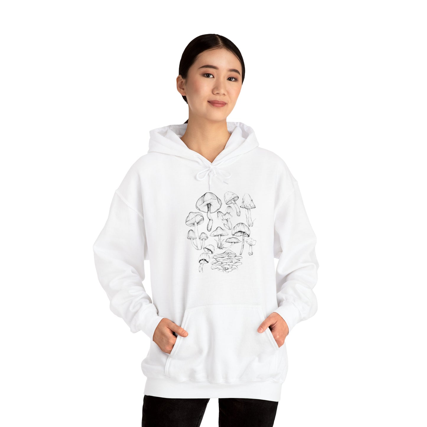 Unisex Mushroom Lover Fungi Print Toadstool Hooded Sweatshirt