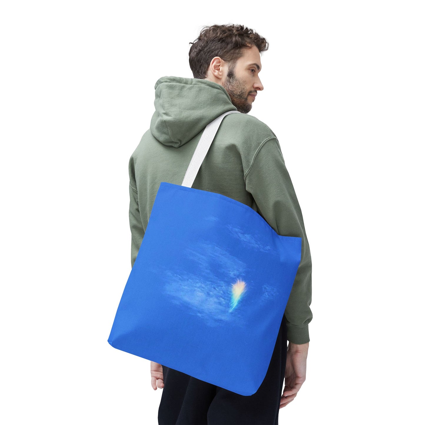 Unisex Fire Rainbow Sky Blue All Over Print Tote Bag