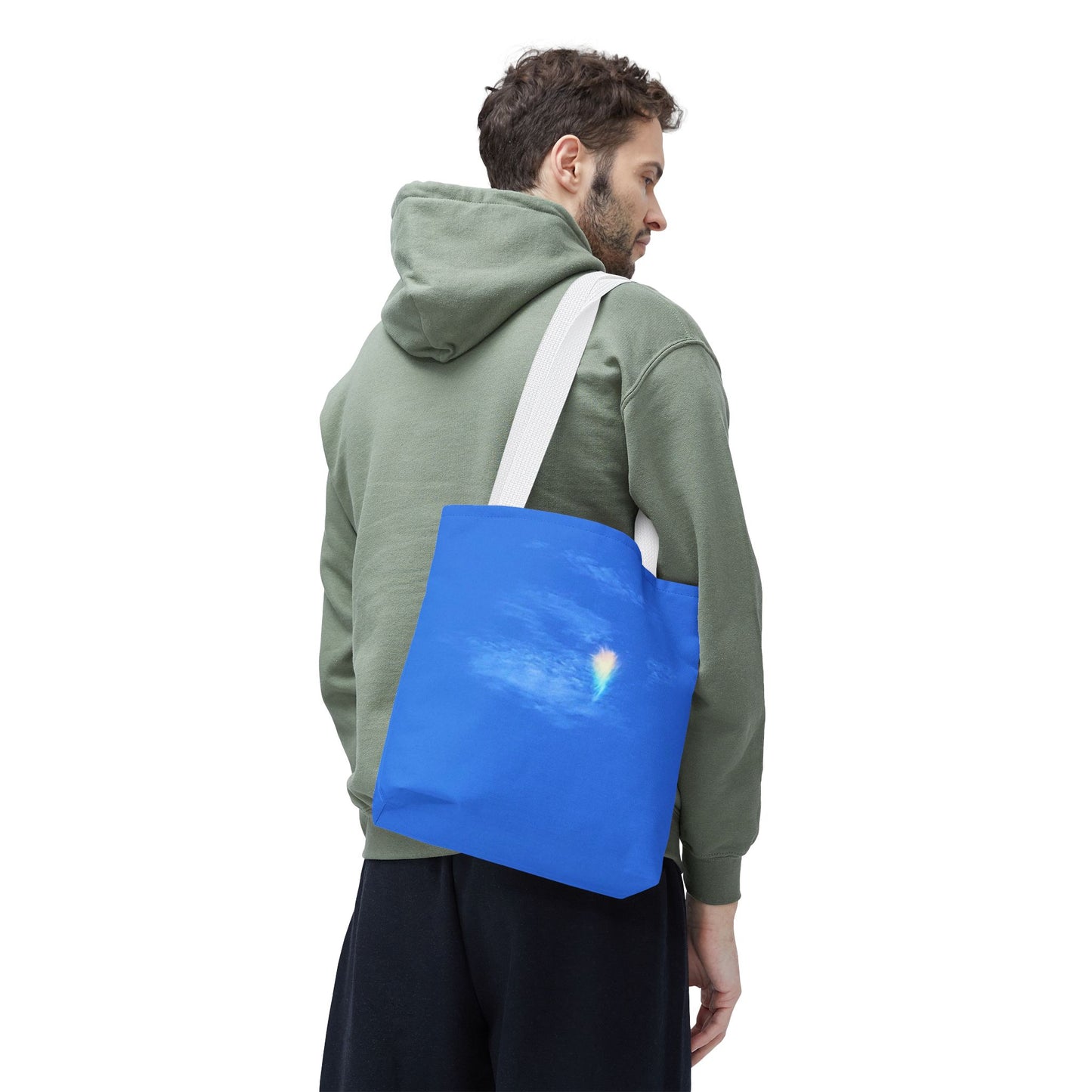 Unisex Fire Rainbow Sky Blue All Over Print Tote Bag