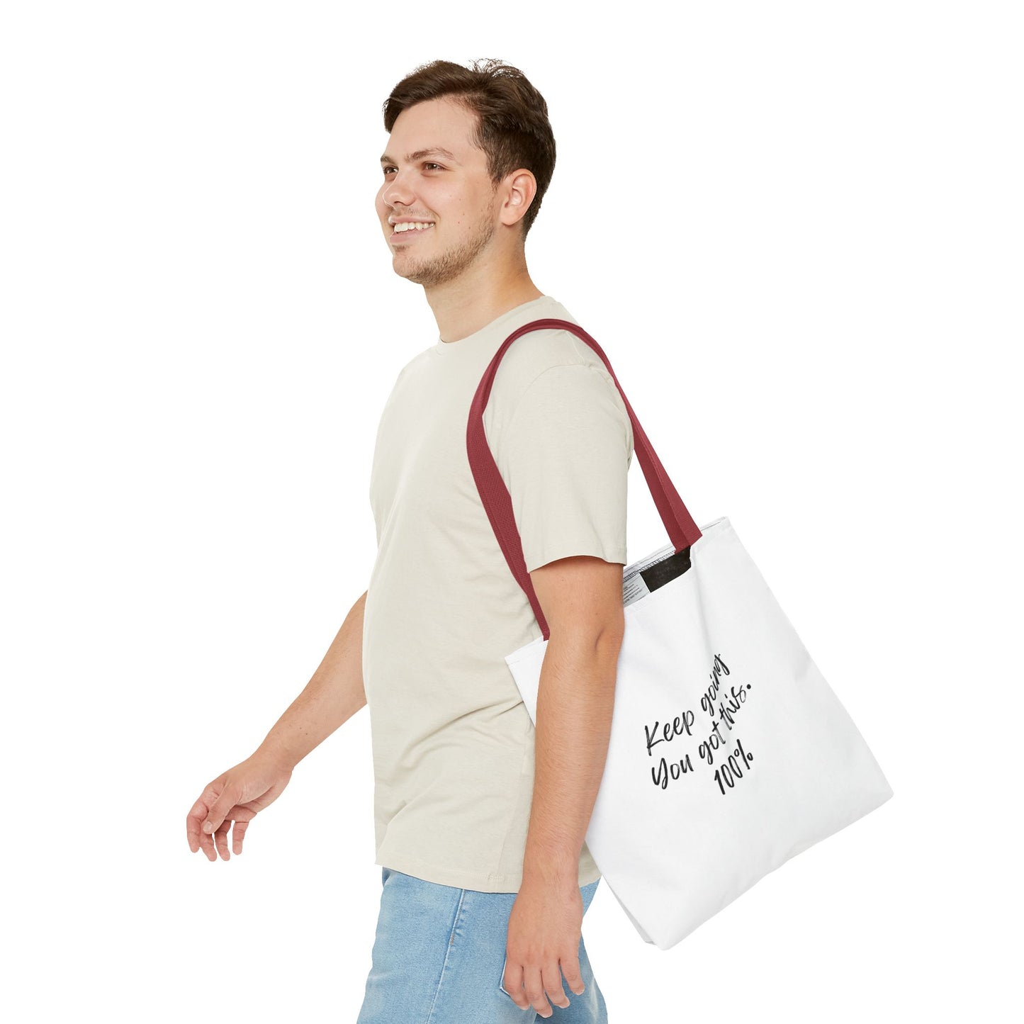 Unisex Positive Motivational Words of Encouragement Mental Health Awareness Reusable Tote Bag