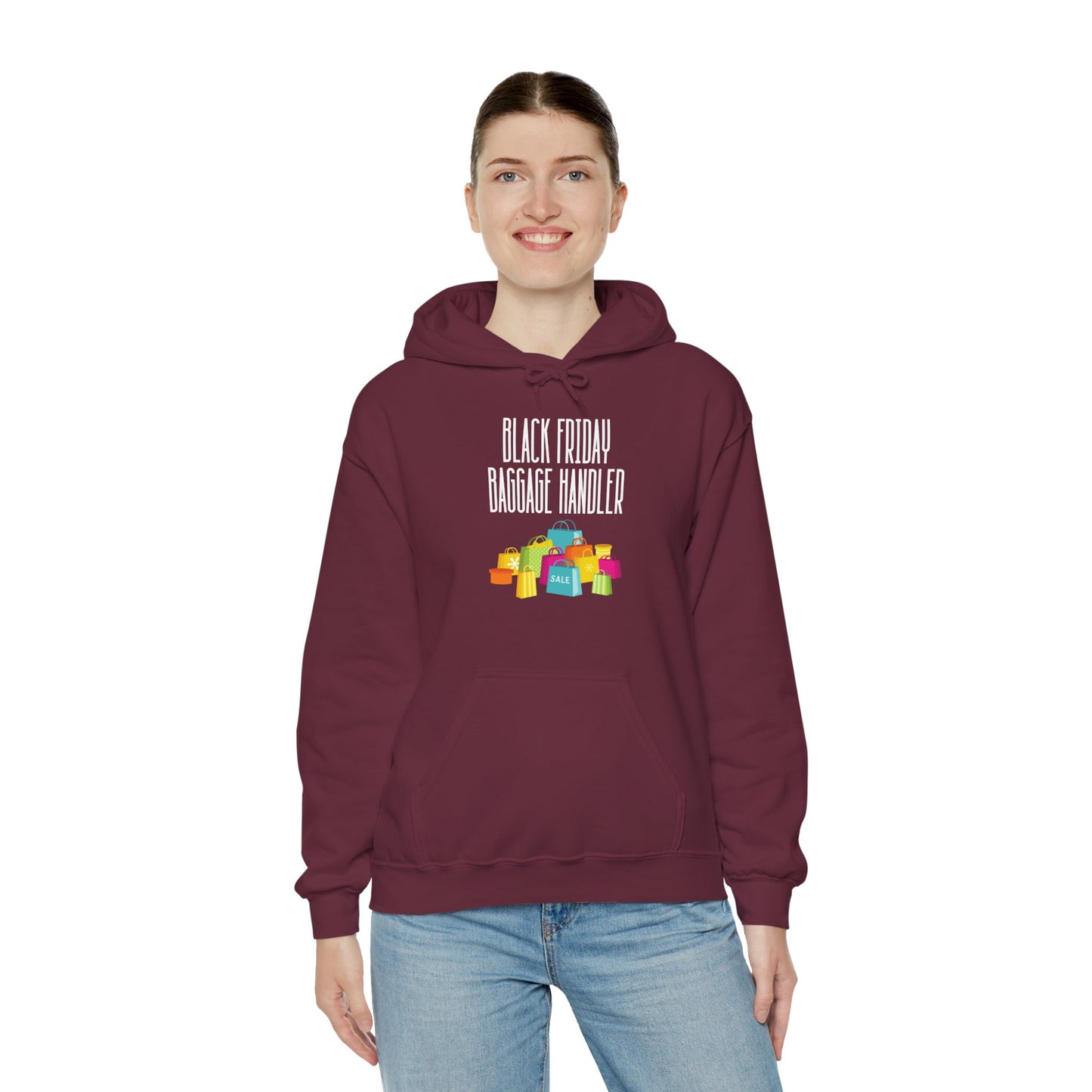 Unisex Heavy Blend™ Black Friday Christmas Sales Baggage Handler Shopping Sales Hooded Sweatshirt