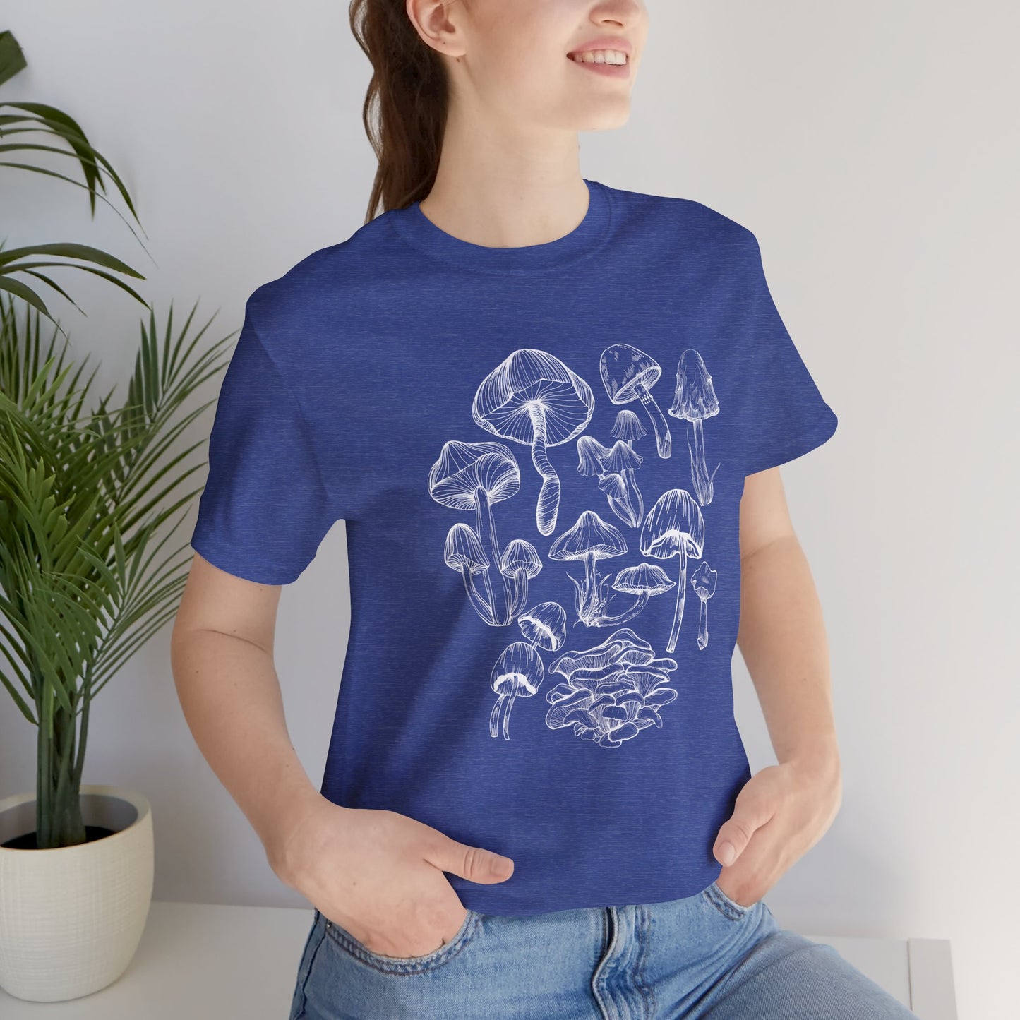 Unisex Mushroom Lover Fungi Print Toadstool T-Shirt