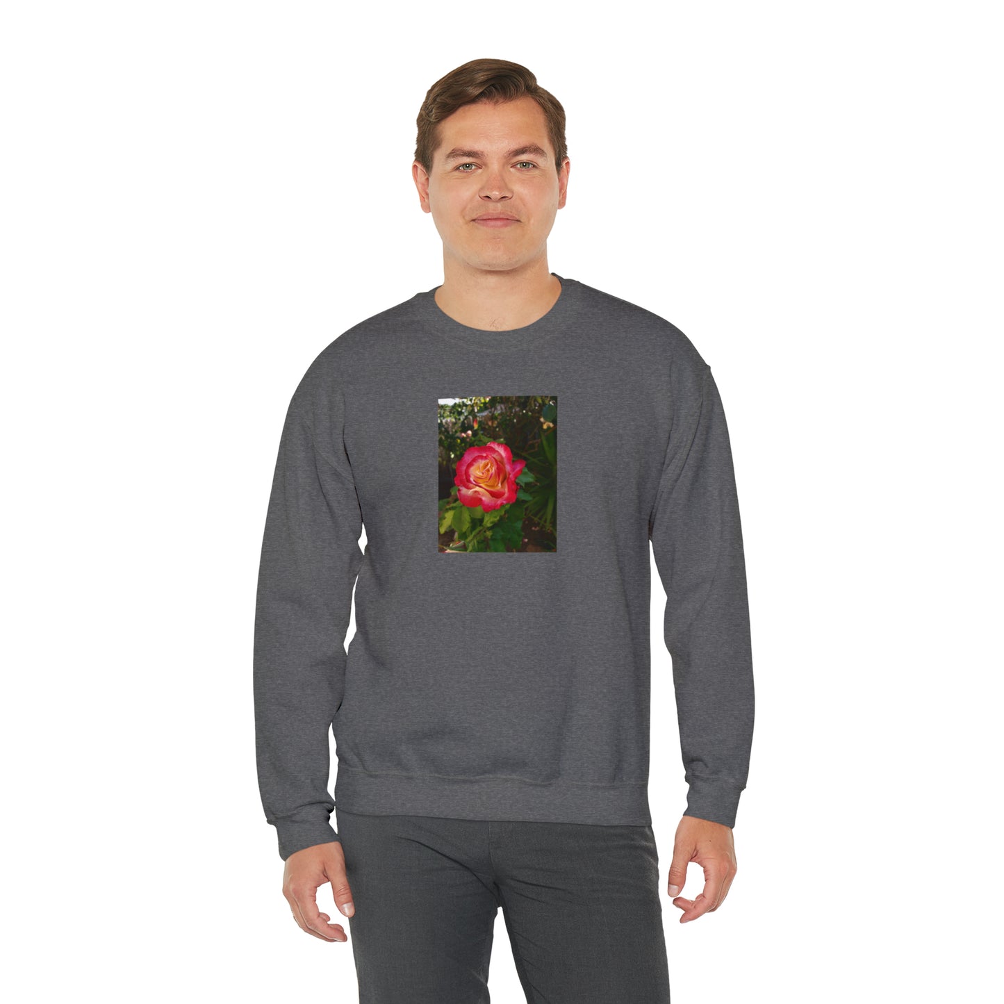 Unisex Gardening Sweatshirt Double Delight Rose Print