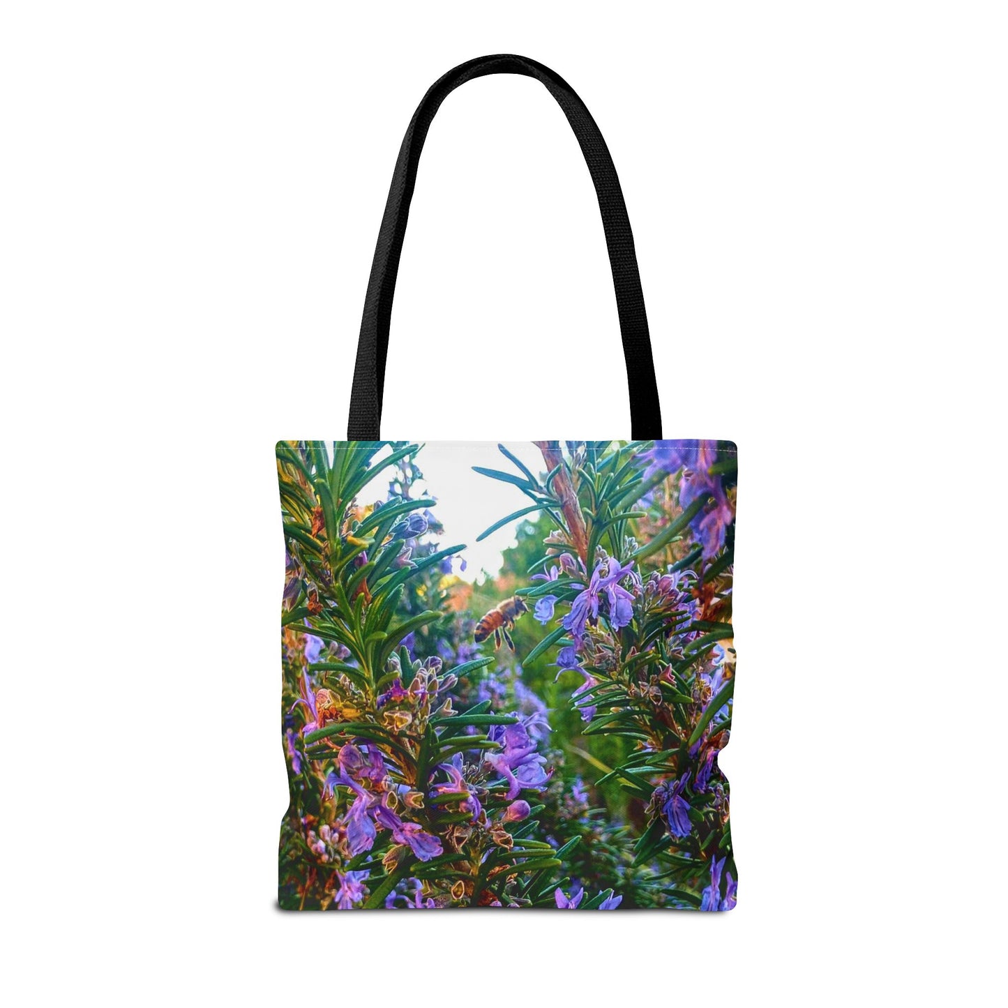 Garden Themed Bee and Rosemary Tote Bag