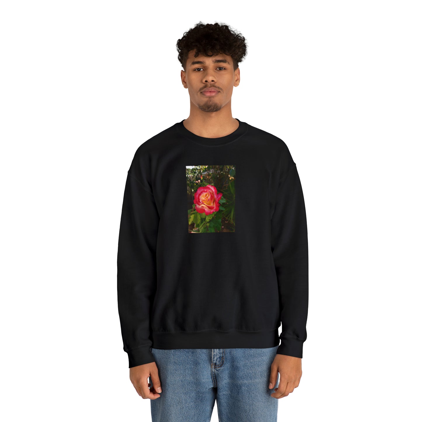 Unisex Gardening Sweatshirt Double Delight Rose Print