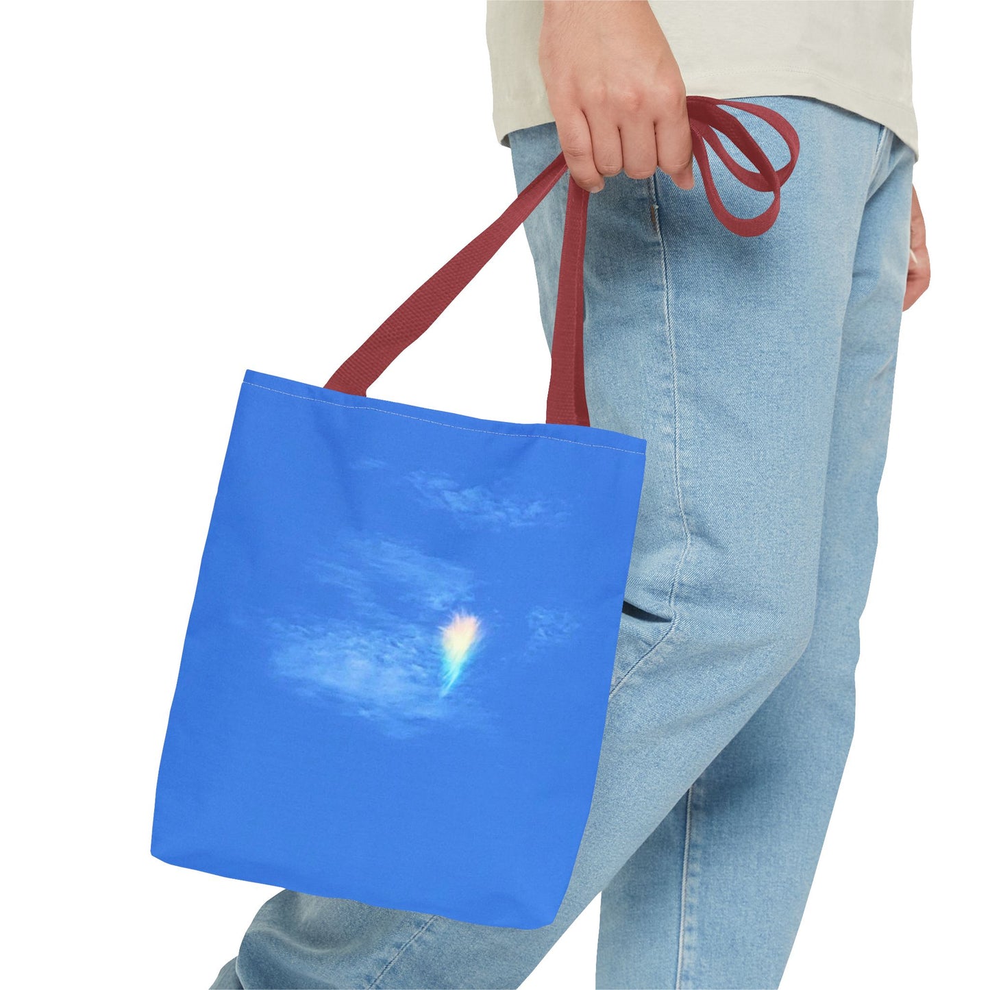 Unisex Fire Rainbow Sky Blue All Over Print Tote Bag