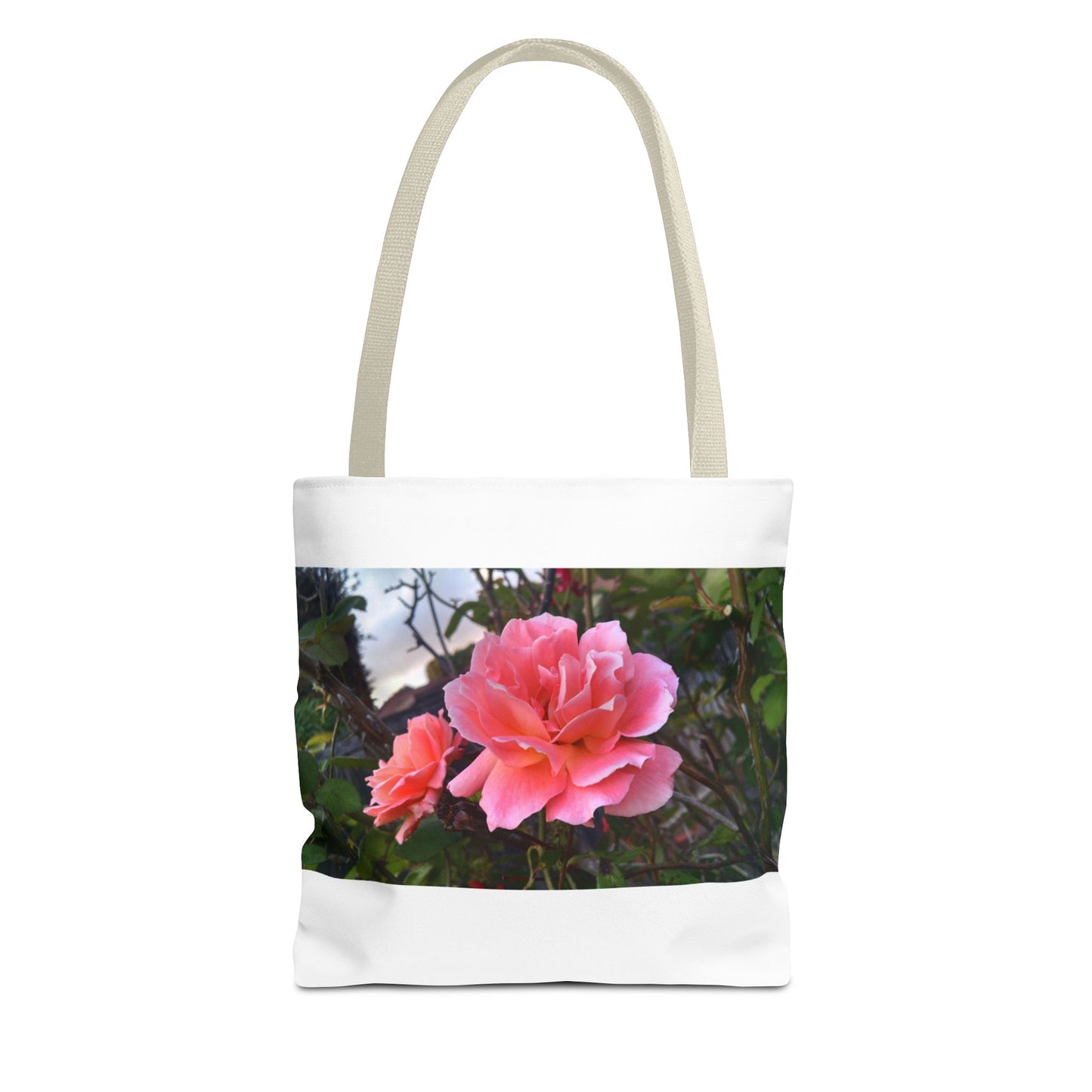 Unisex Garden Themed Double Delight Roses Reusable Tote Bag