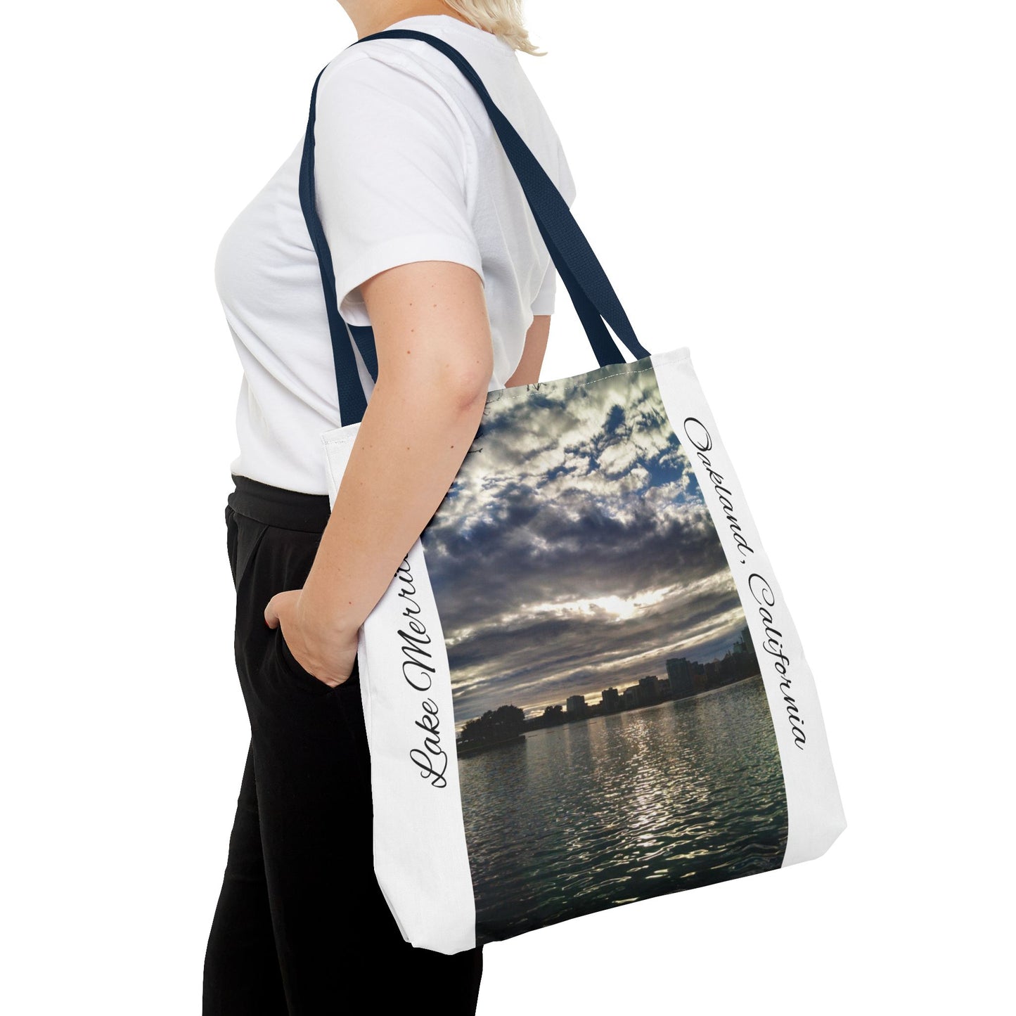 Unisex Travel Tote Lake Merritt Scenic View Oakland California Bay Area Keepsake Reusable Grocery Tote Bag