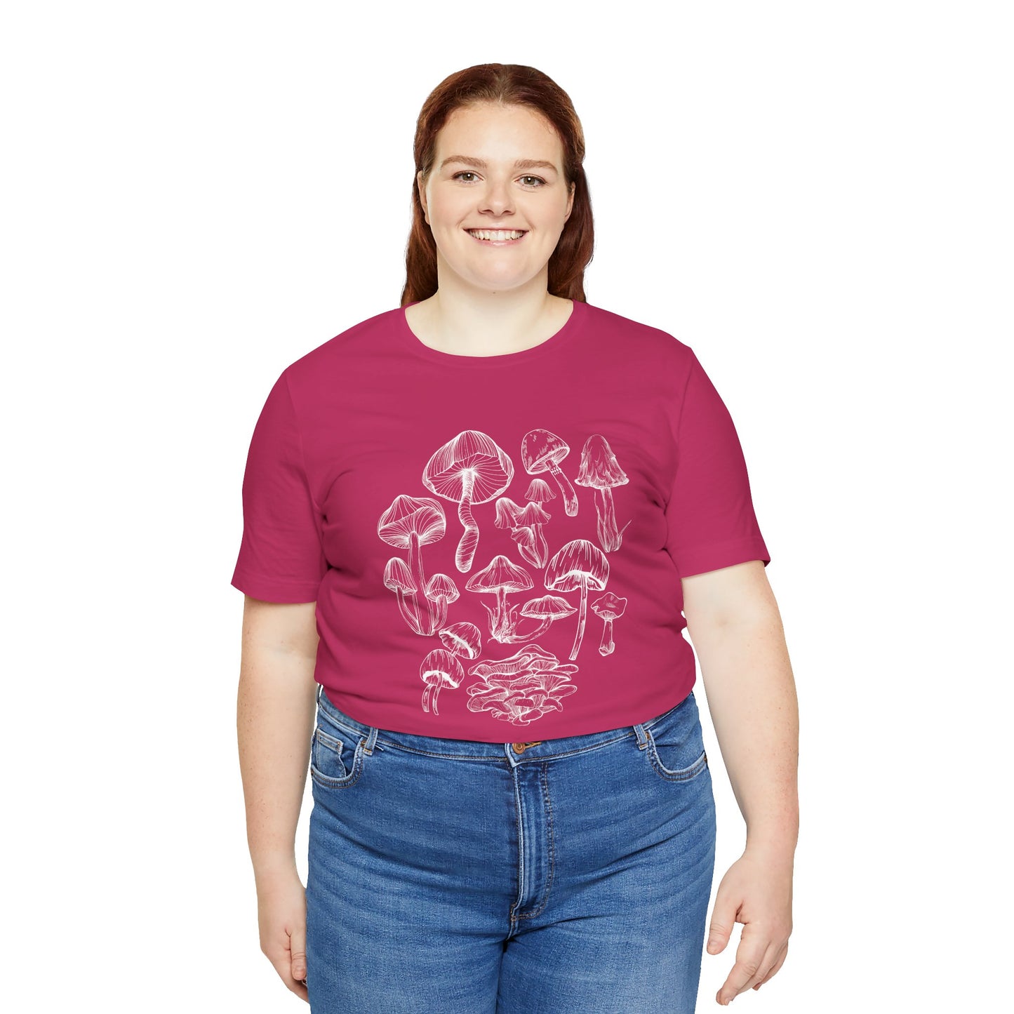 Unisex Mushroom Lover Fungi Print Toadstool T-Shirt