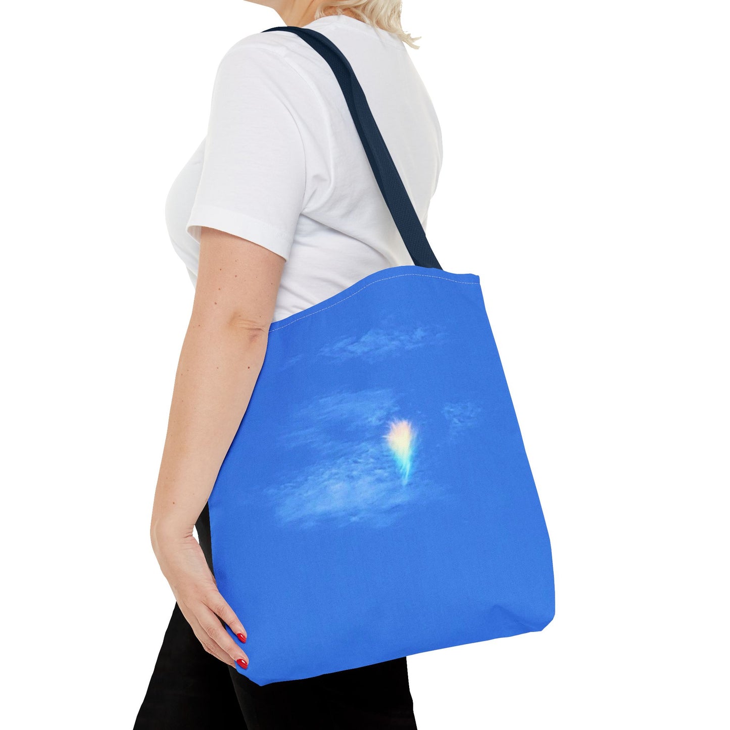 Unisex Fire Rainbow Sky Blue All Over Print Tote Bag