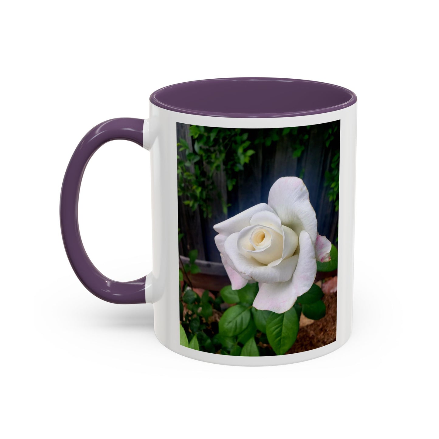11oz/15oz Garden Themed White Sugar Moon Hybrid Tea Roses Coffee Mug
