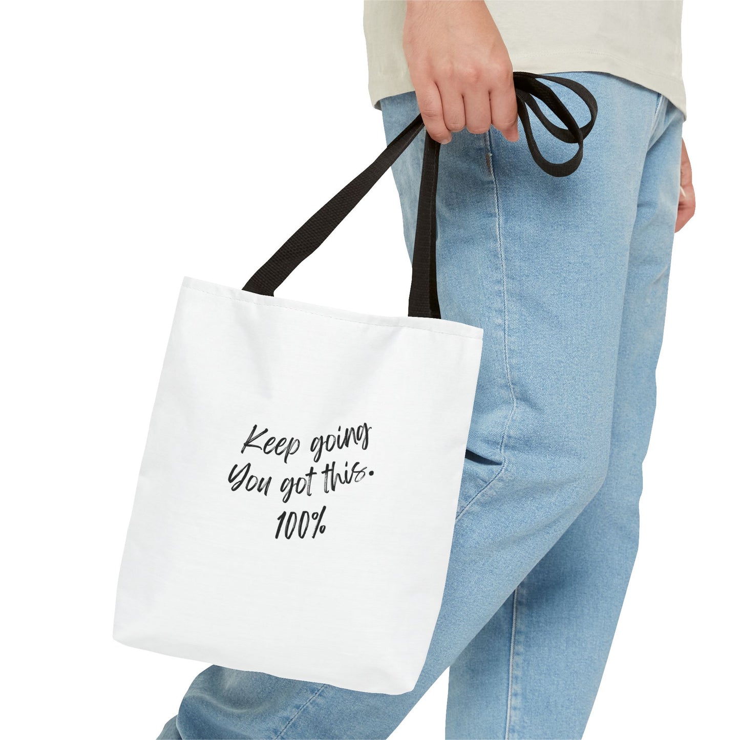 Unisex Positive Motivational Words of Encouragement Mental Health Awareness Reusable Tote Bag