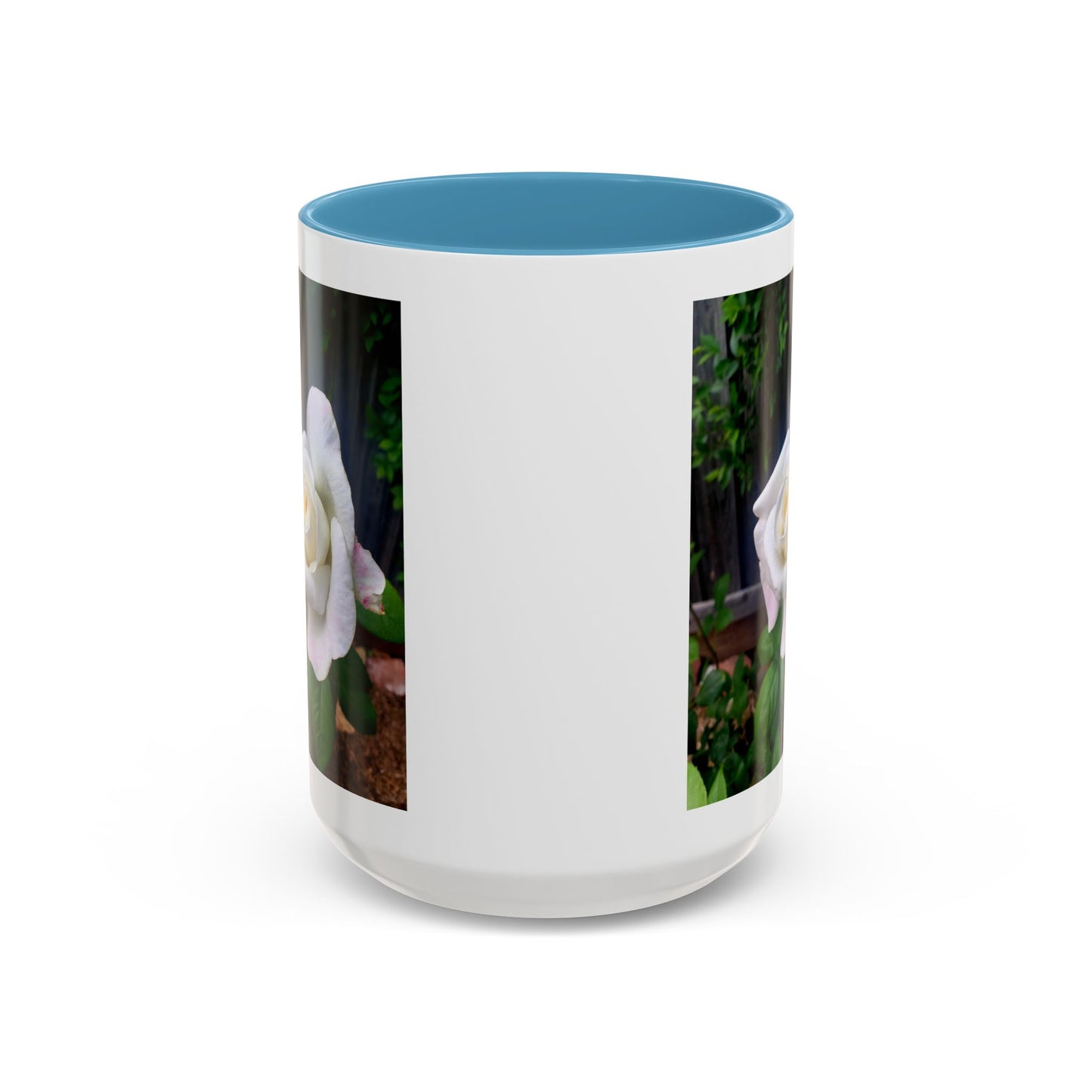 11oz/15oz Garden Themed White Sugar Moon Hybrid Tea Roses Coffee Mug