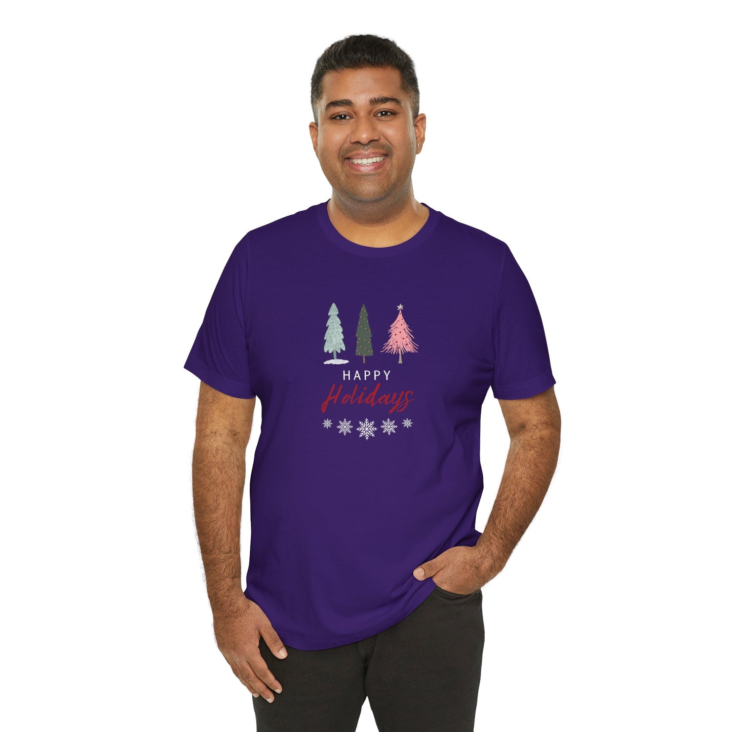 Unisex Jersey Short Sleeve Happy Holidays Seasons Greetings Fall T-Shirt