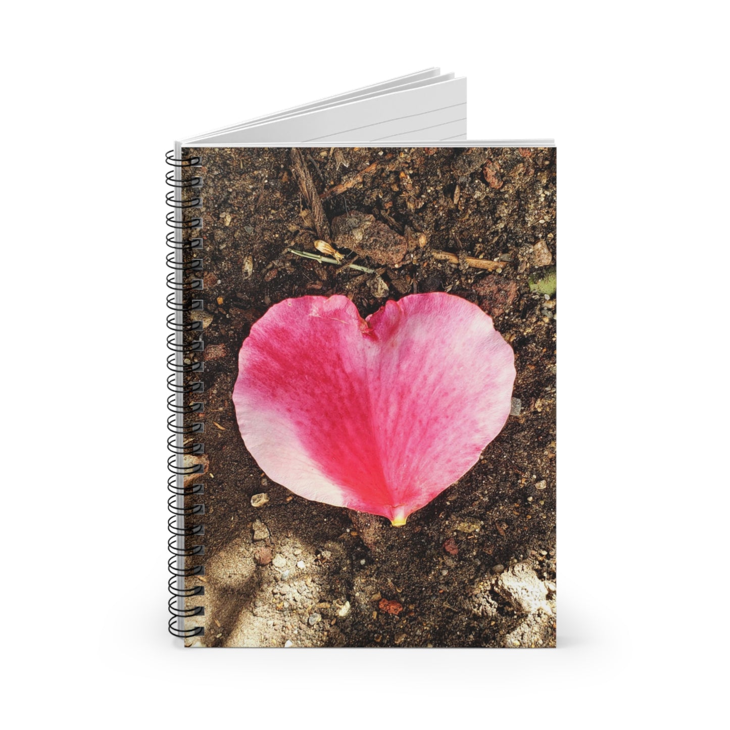 Spiral Notebook - Ruled Line, Double Delight Rose Petal Printed on front, EDC 118 pages