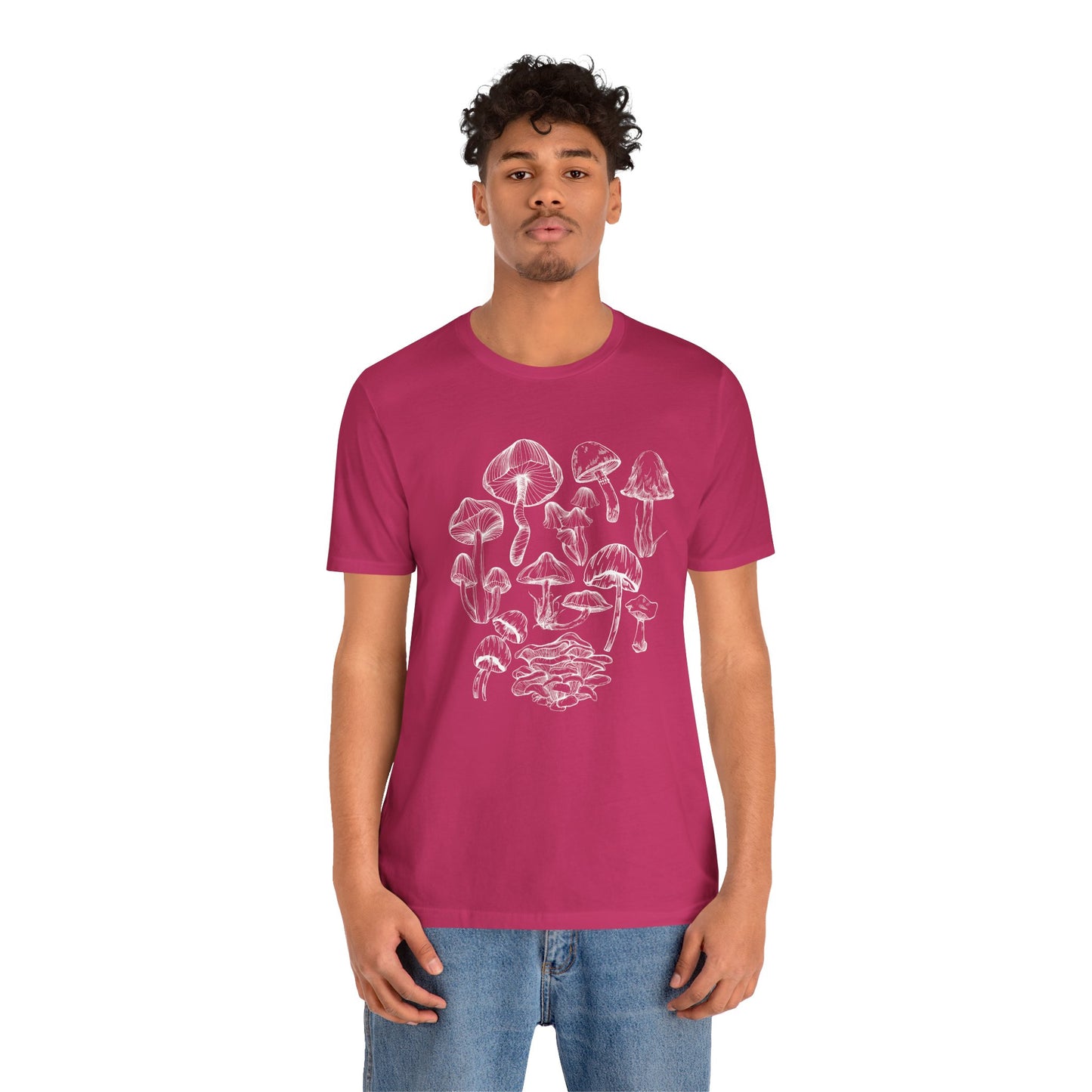 Unisex Mushroom Lover Fungi Print Toadstool T-Shirt