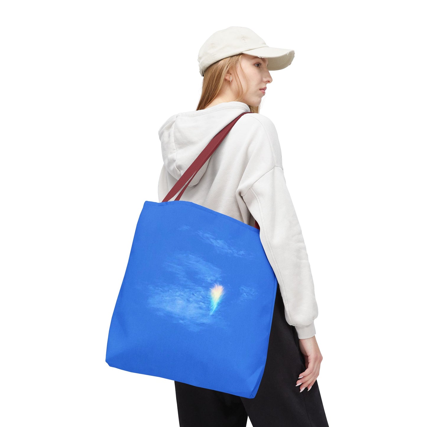 Unisex Fire Rainbow Sky Blue All Over Print Tote Bag