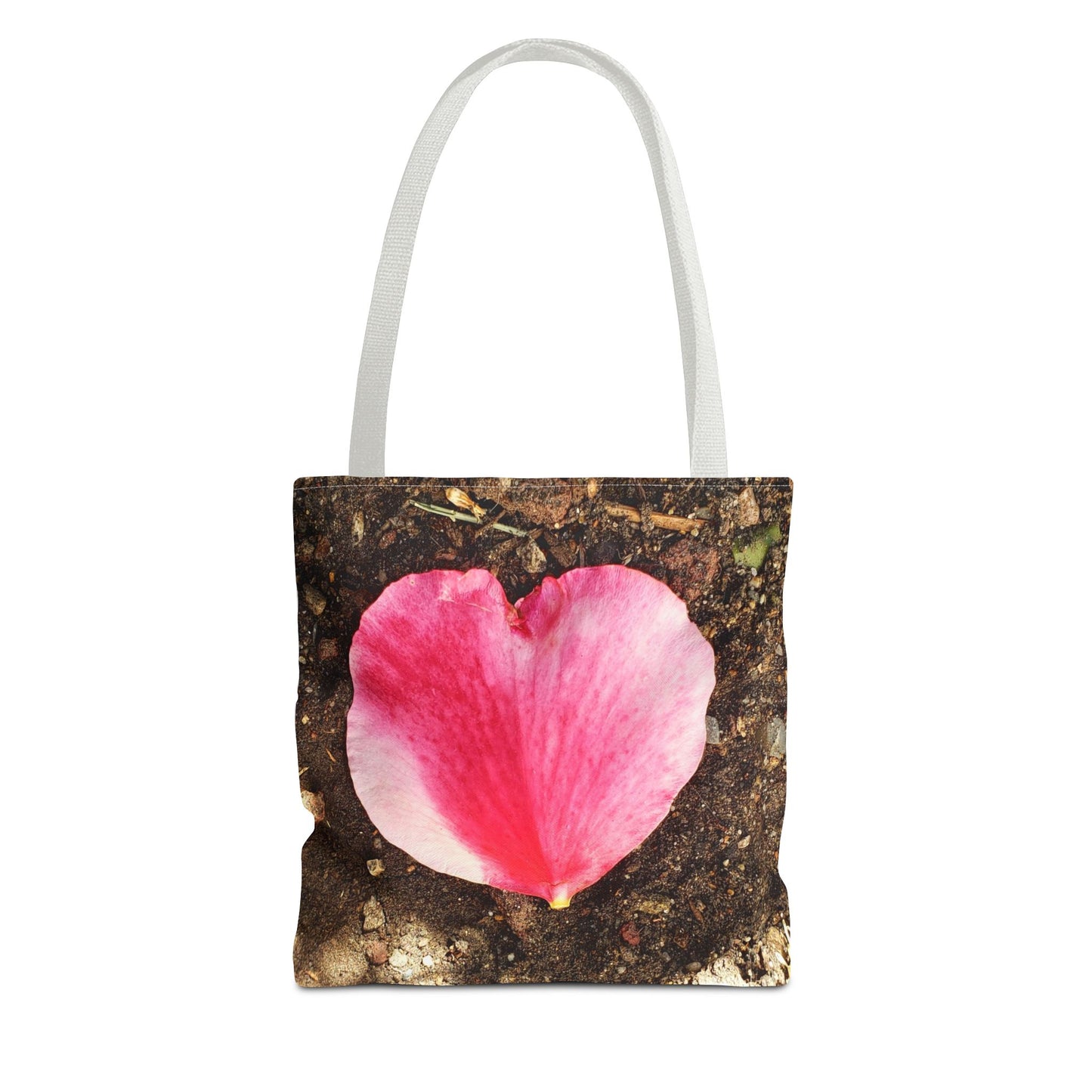 Unisex Garden Themed Double Delight Heart Shaped Rose Petal Tote Bag