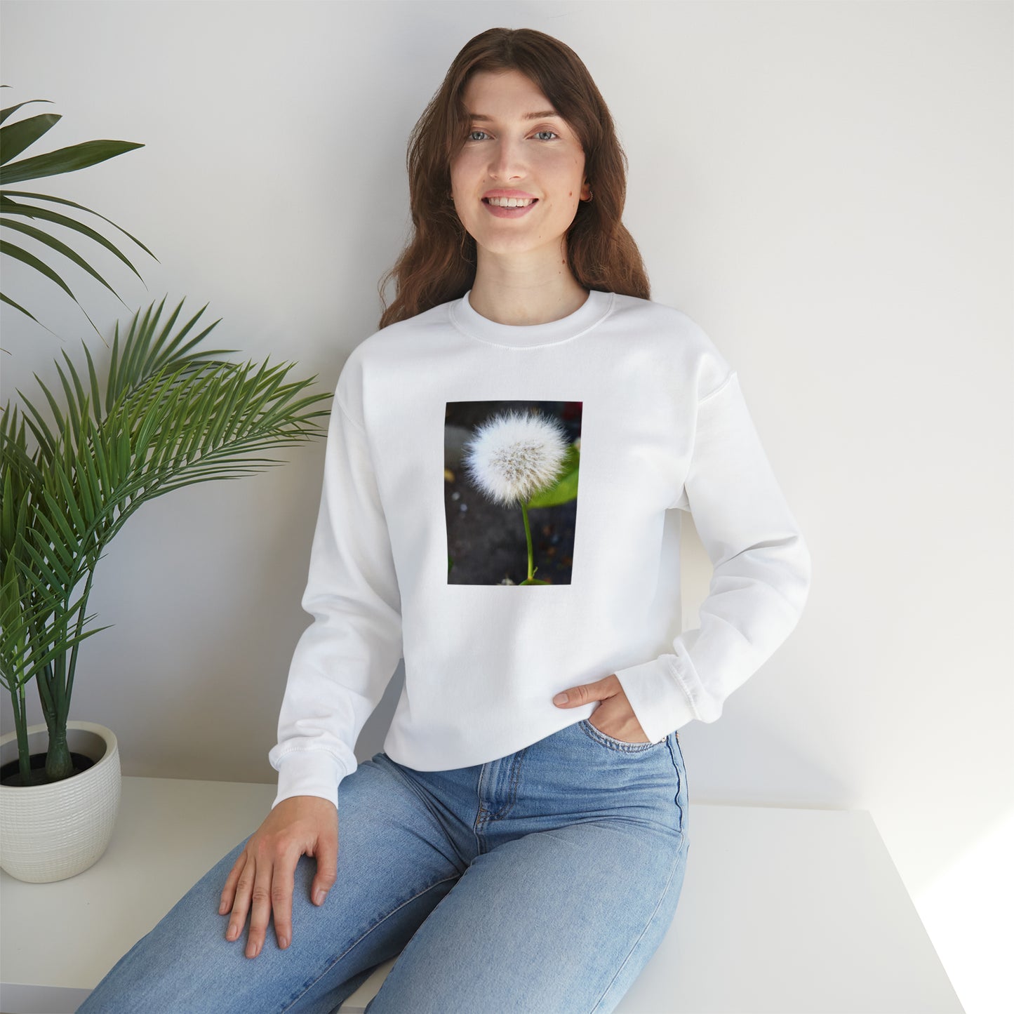 Unisex Dandelion Printed Gardening Sweater