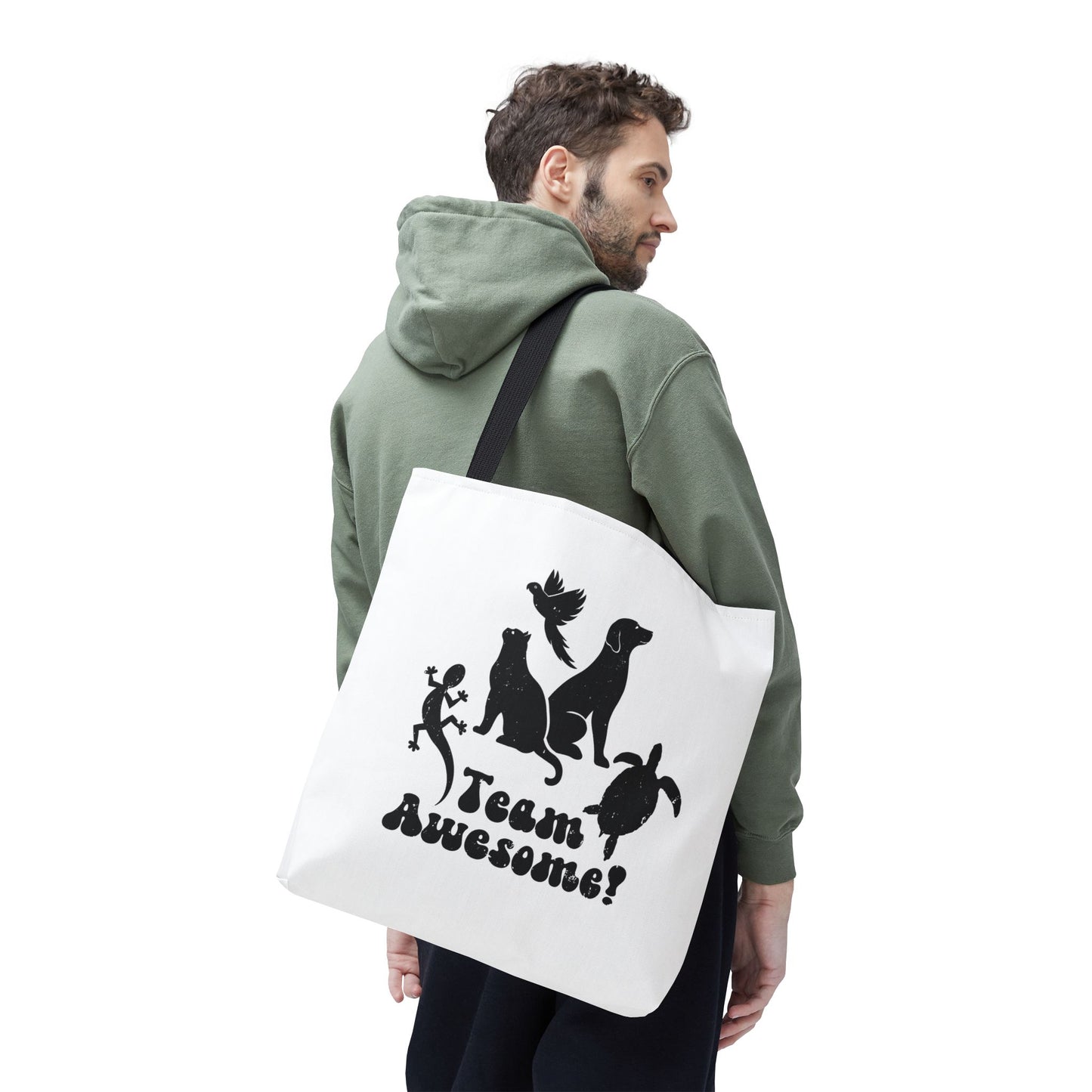 Unisex Animal Lover Lizard Cat Bird Dog Turtle Team Awesome Tote Bag