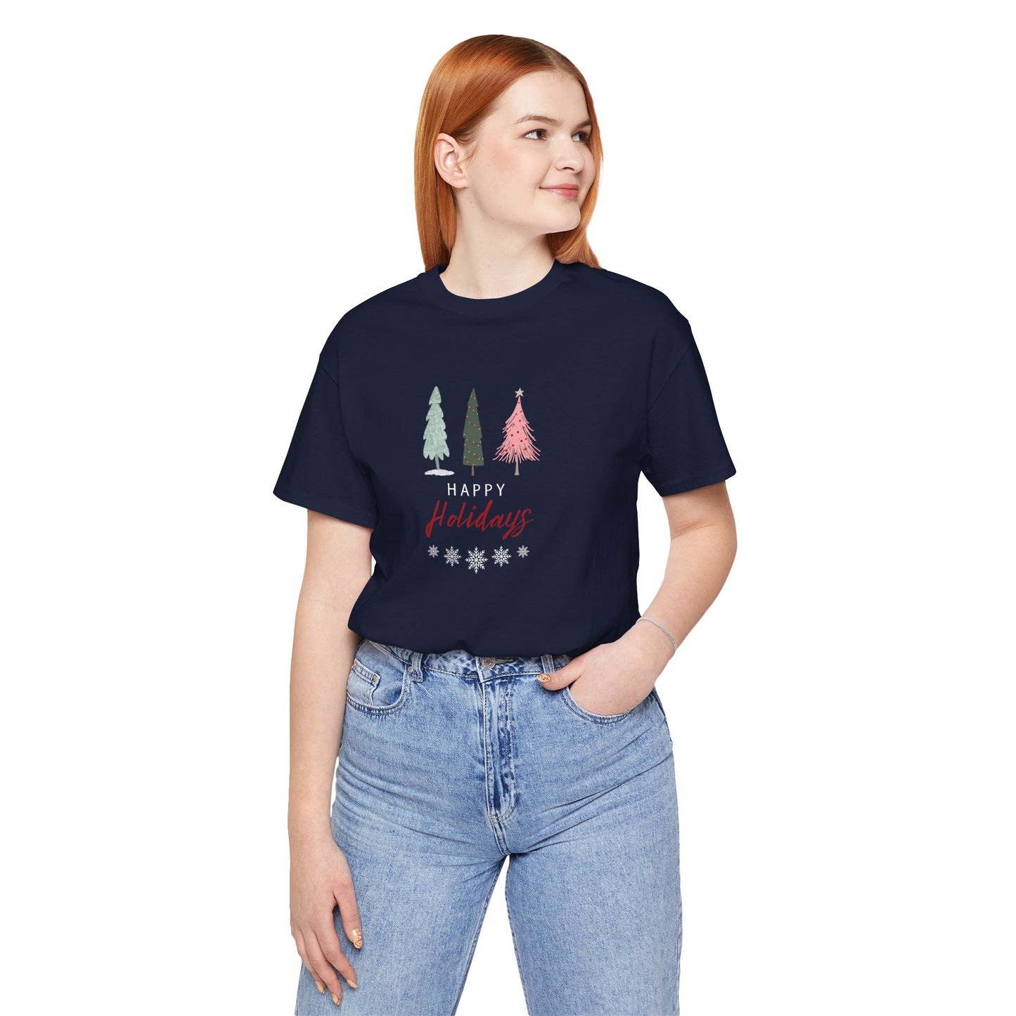 Unisex Jersey Short Sleeve Happy Holidays Seasons Greetings Fall T-Shirt