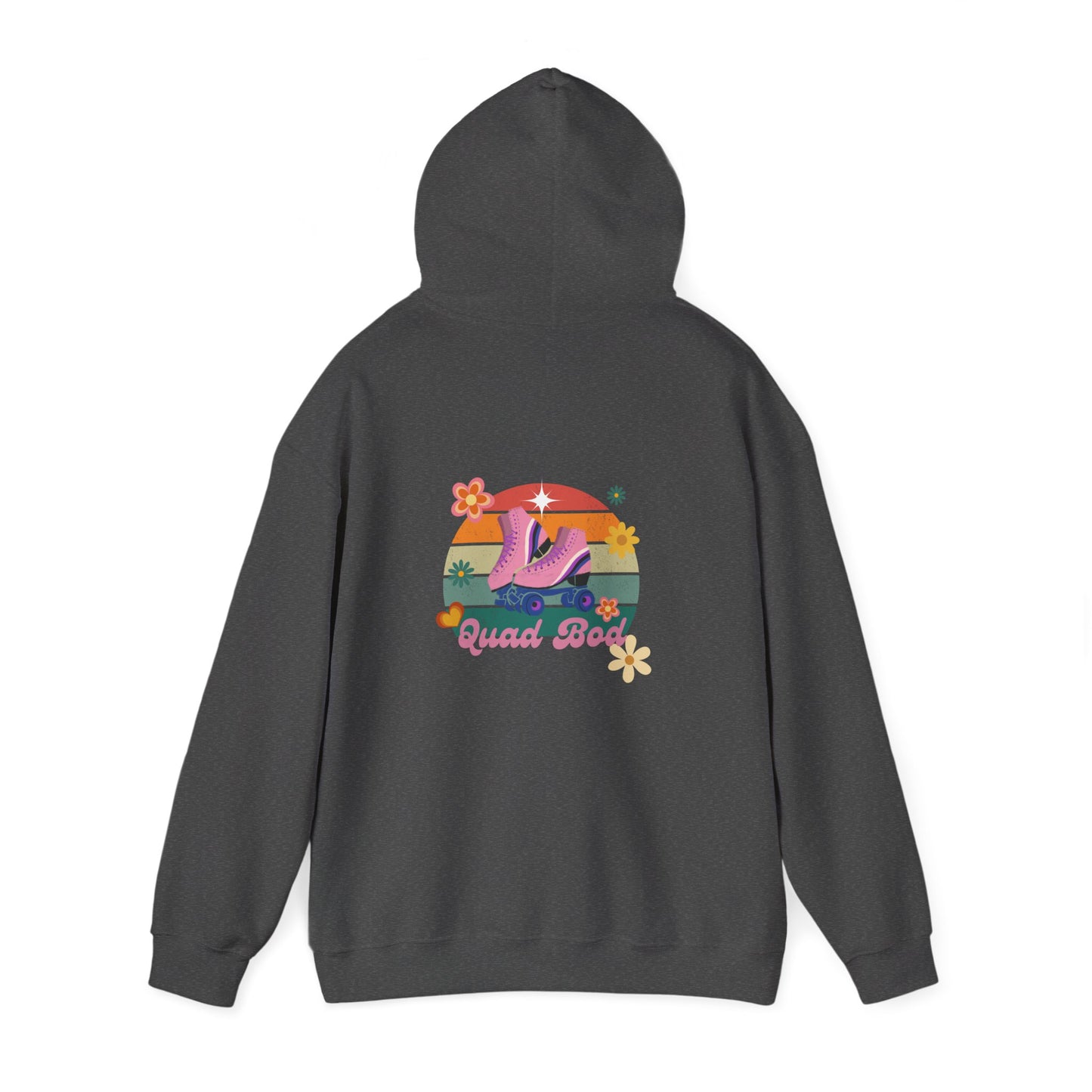 Unisex Heavy Blend™ Quad Bod Retro Vibes Rollerskater Hooded Sweatshirt