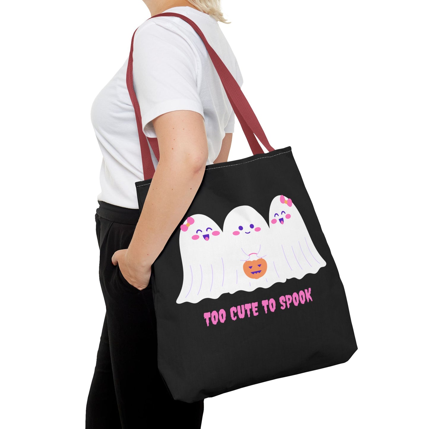 Cute Ghost Halloween Tote Bag Gift for Halloween Spooky Season Trick or Treating Bag Halloween Tote Fall Tote Bag Cute Tote Gift Idea