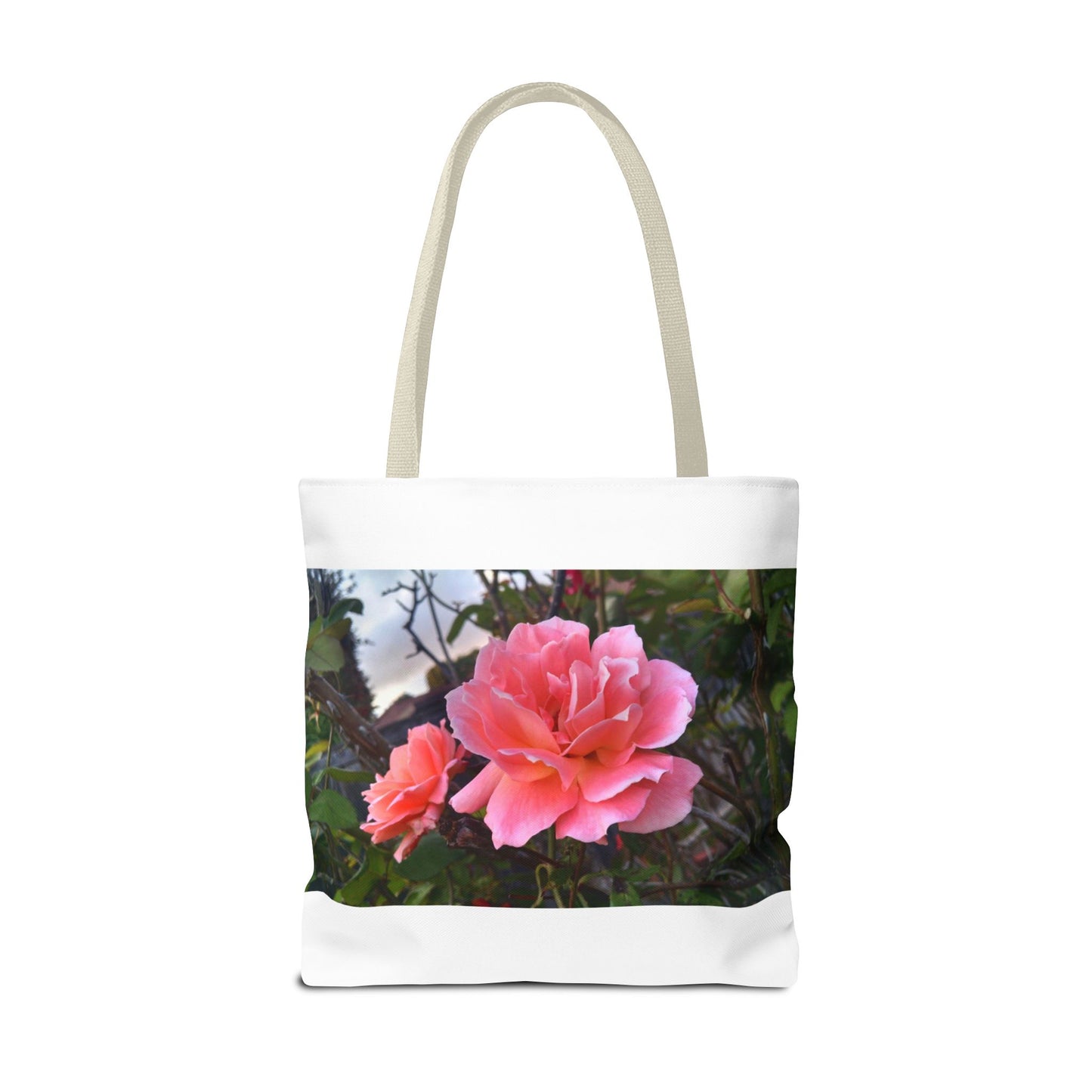 Unisex Garden Themed Double Delight Roses Reusable Tote Bag