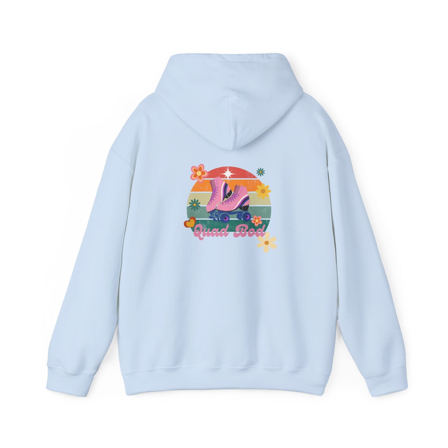 Unisex Heavy Blend™ Quad Bod Retro Vibes Rollerskater Hooded Sweatshirt
