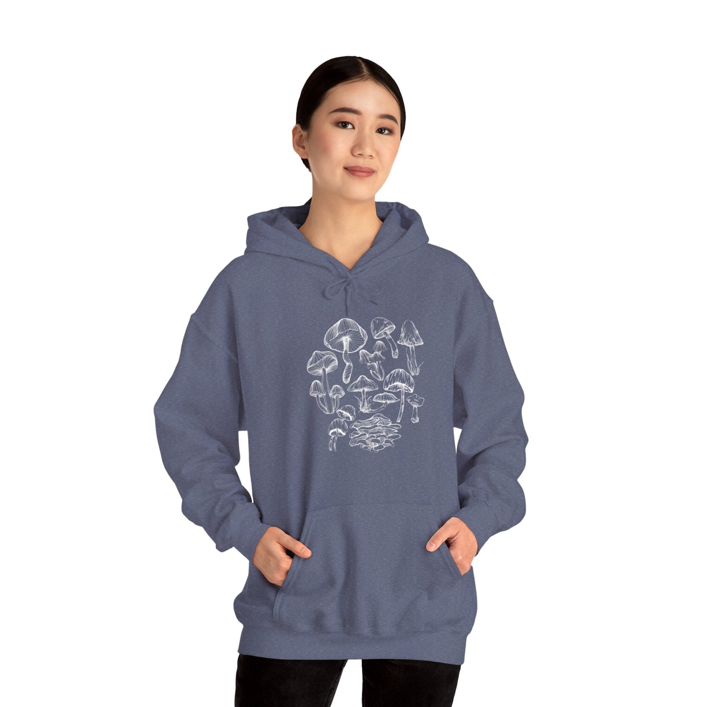Unisex Mushroom Lover Fungi Print Toadstool Hooded Sweatshirt