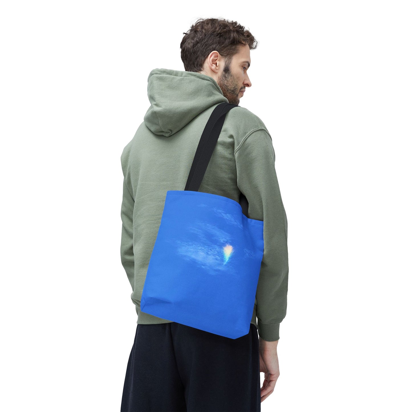 Unisex Fire Rainbow Sky Blue All Over Print Tote Bag
