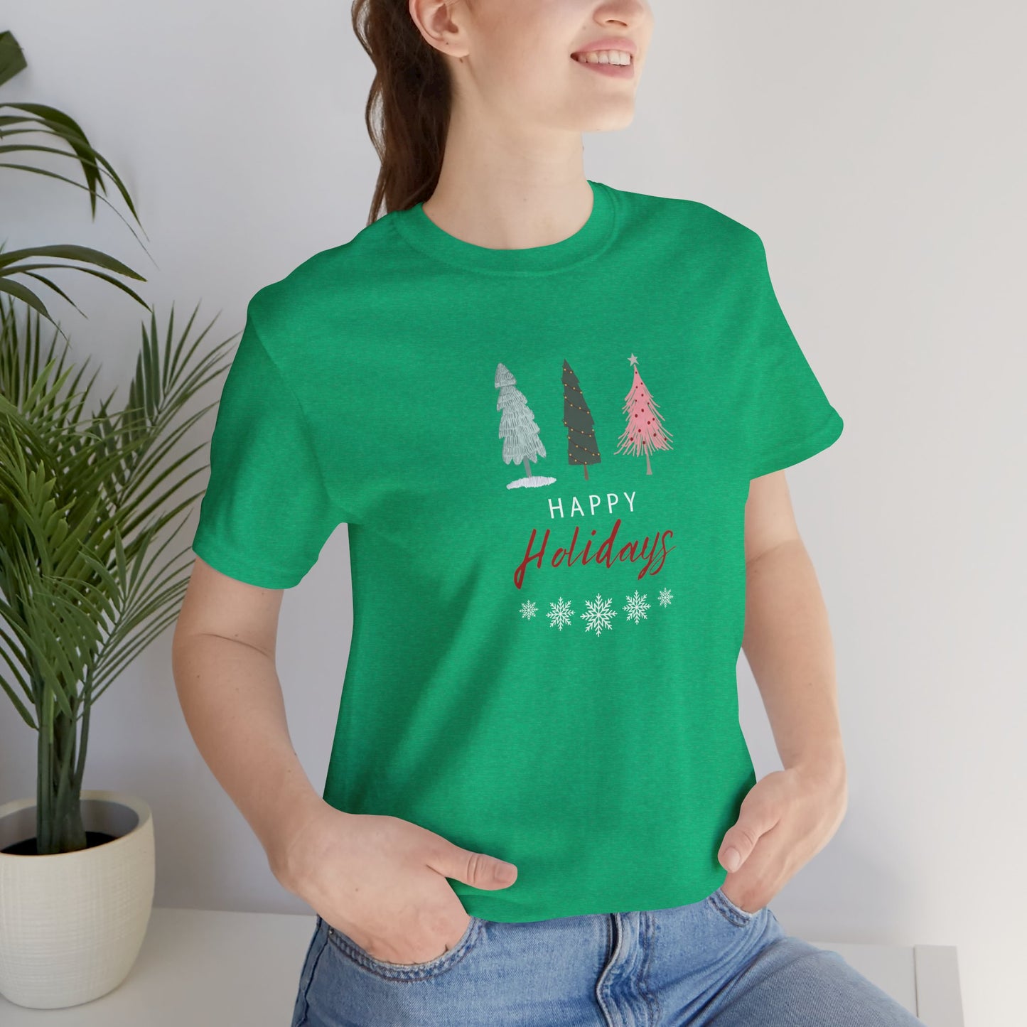 Unisex Jersey Short Sleeve Happy Holidays Seasons Greetings Fall T-Shirt