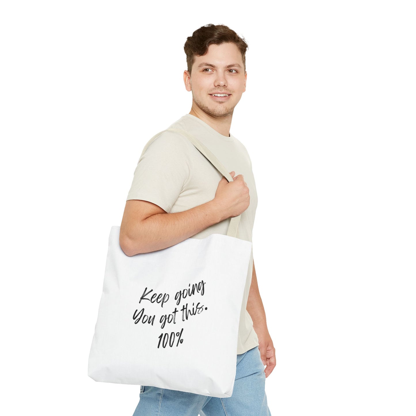 Unisex Positive Motivational Words of Encouragement Mental Health Awareness Reusable Tote Bag