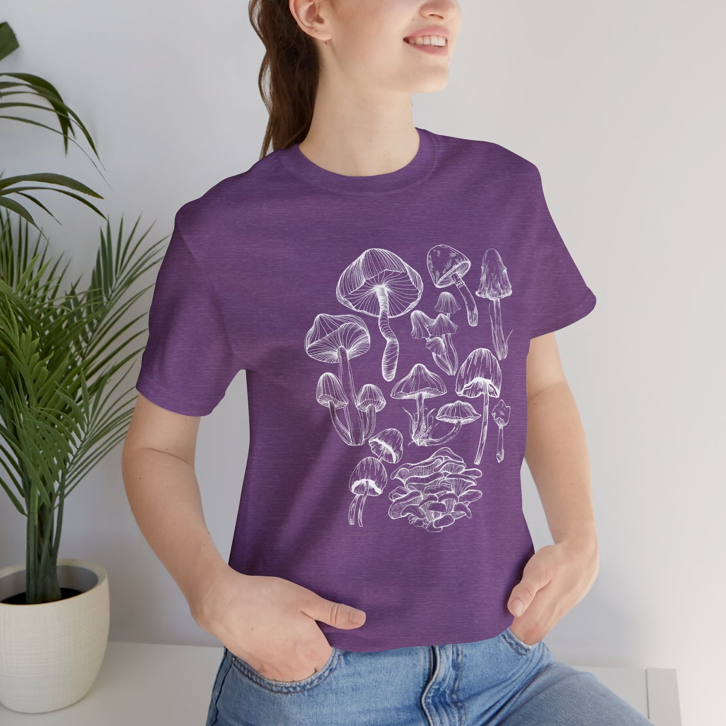 Unisex Mushroom Lover Fungi Print Toadstool T-Shirt