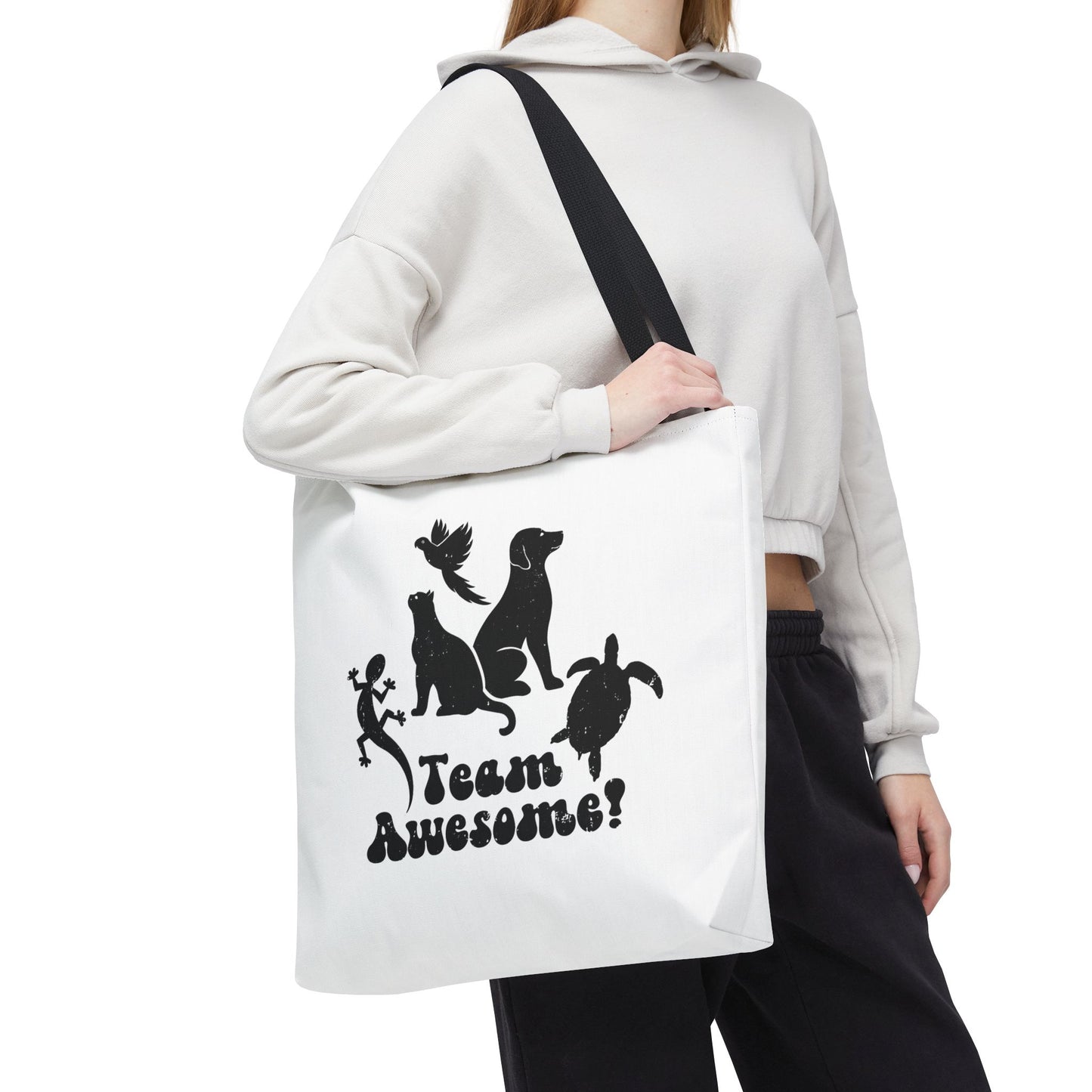 Unisex Animal Lover Lizard Cat Bird Dog Turtle Team Awesome Tote Bag