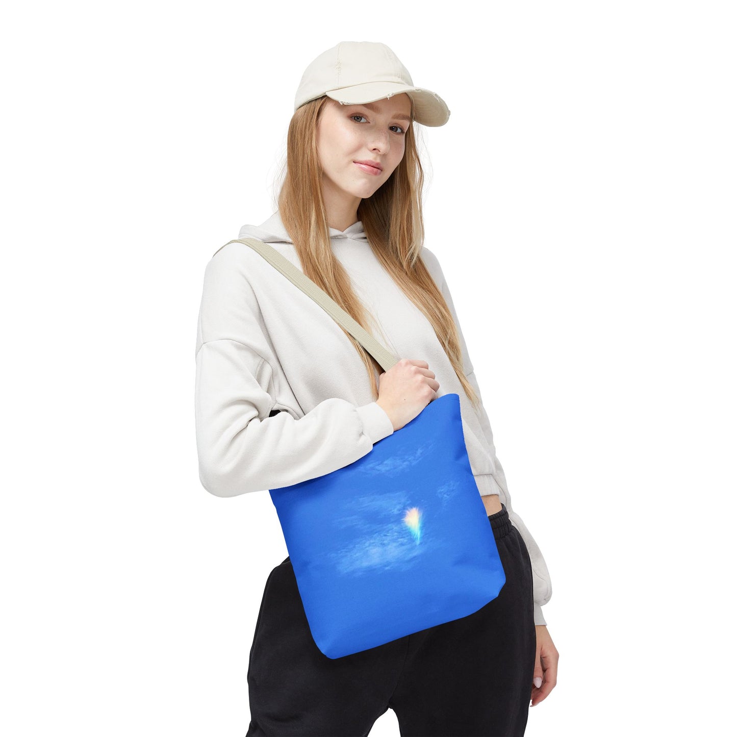 Unisex Fire Rainbow Sky Blue All Over Print Tote Bag