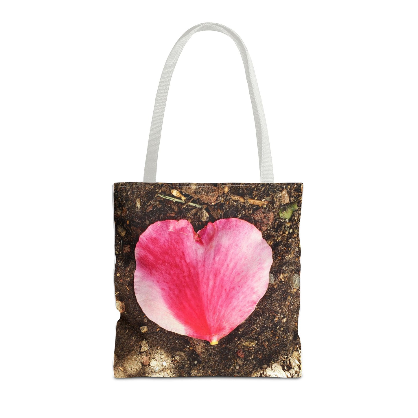 Unisex Garden Themed Double Delight Heart Shaped Rose Petal Tote Bag
