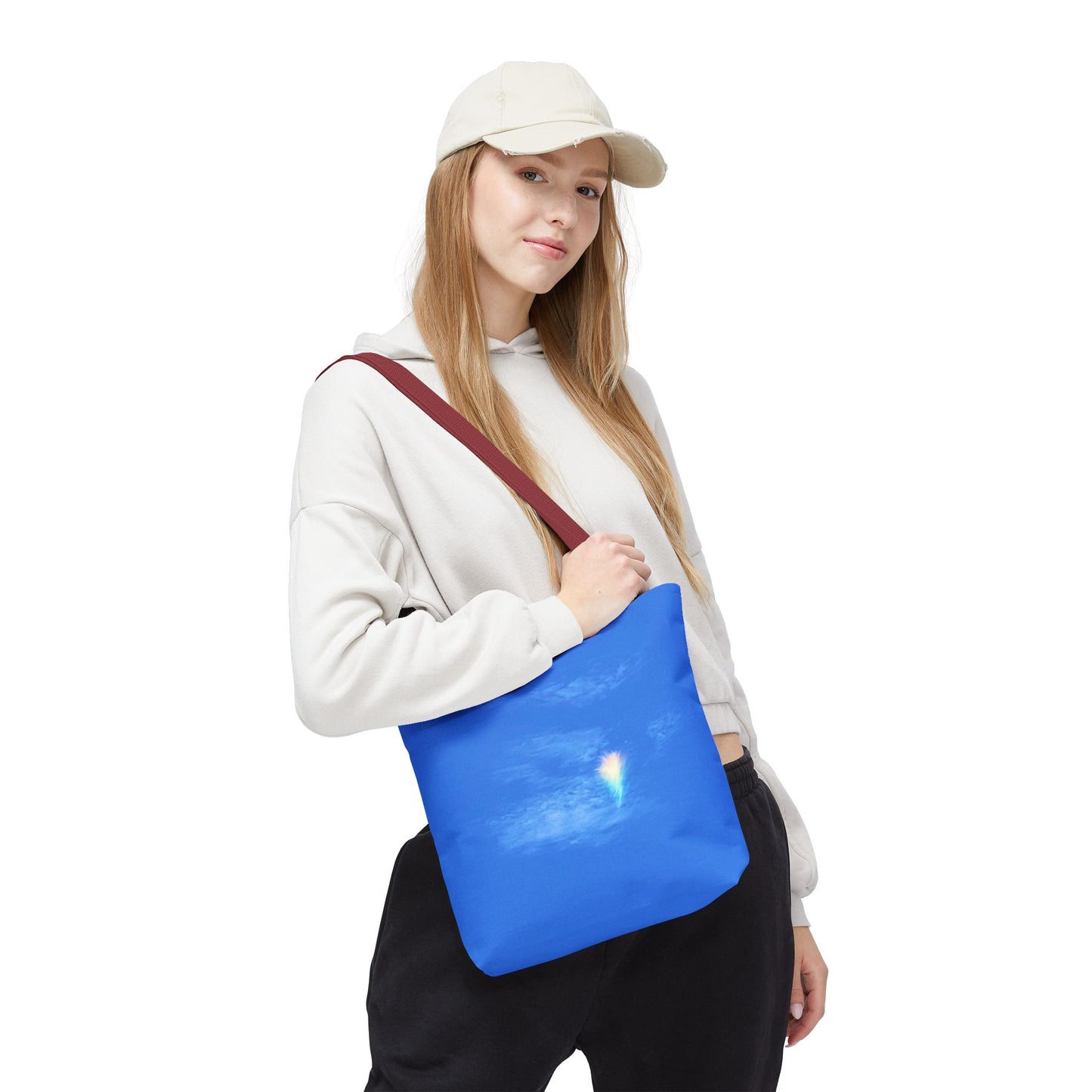 Unisex Fire Rainbow Sky Blue All Over Print Tote Bag