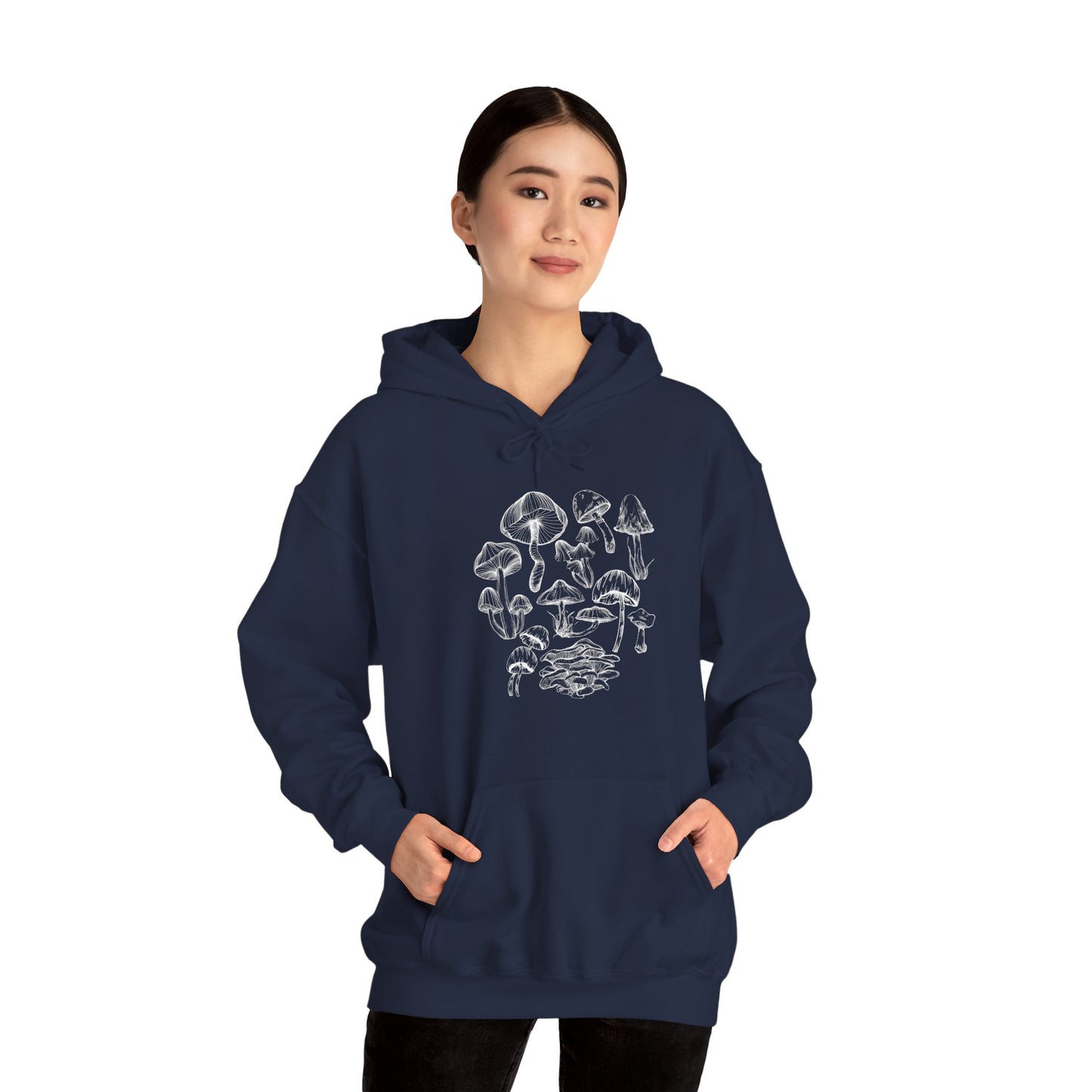Unisex Mushroom Lover Fungi Print Toadstool Hooded Sweatshirt