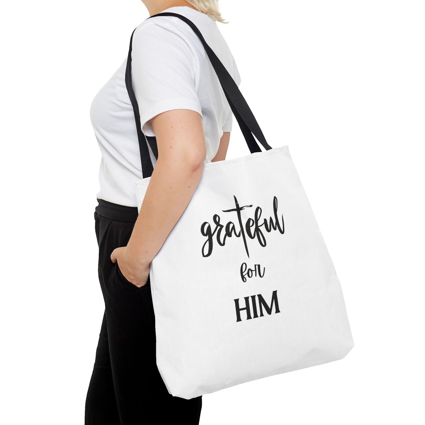 Unisex GraTeful For Him Faith Bible Study Reusable Lunch Bag Everyday Carry Tote Bag