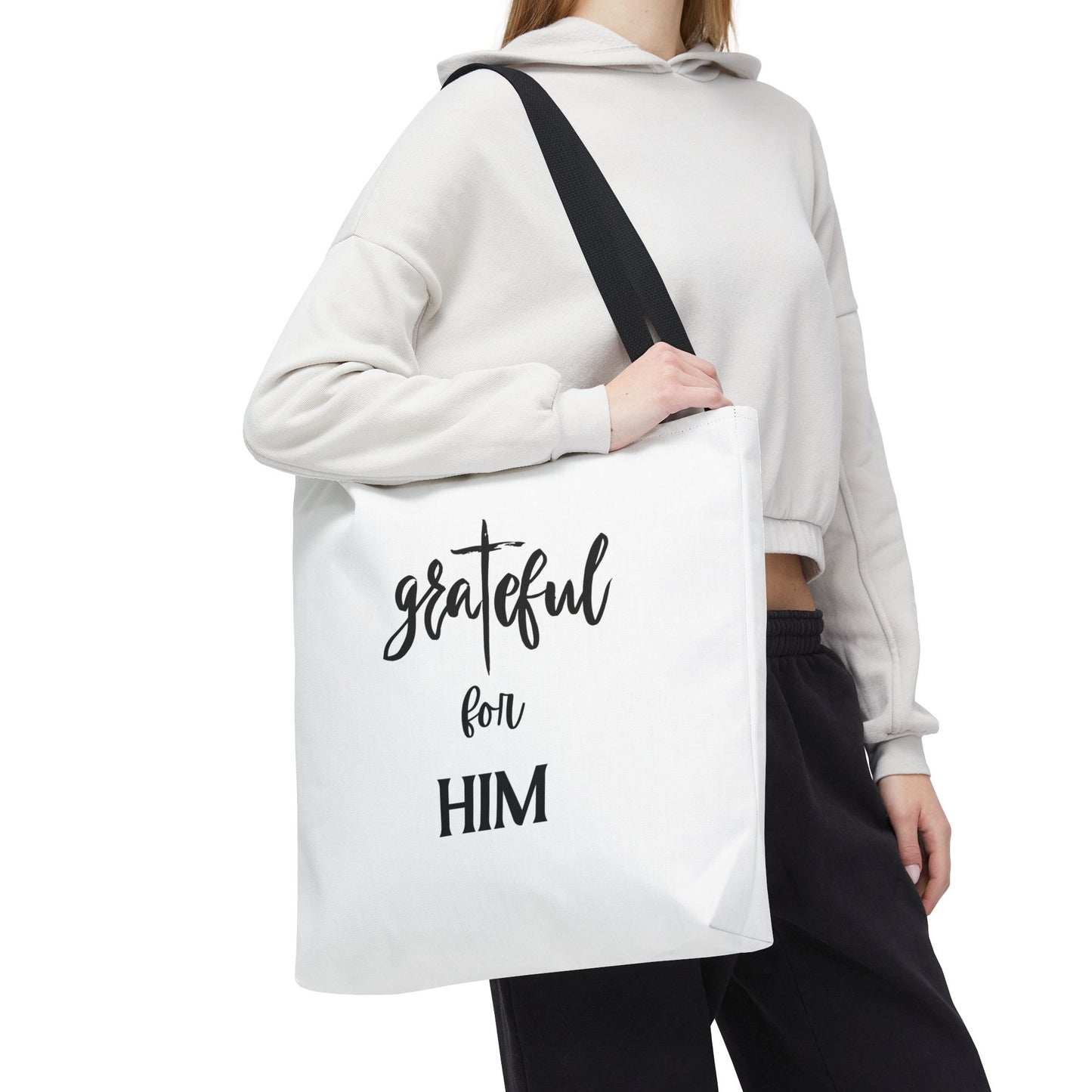 Unisex GraTeful For Him Faith Bible Study Reusable Lunch Bag Everyday Carry Tote Bag