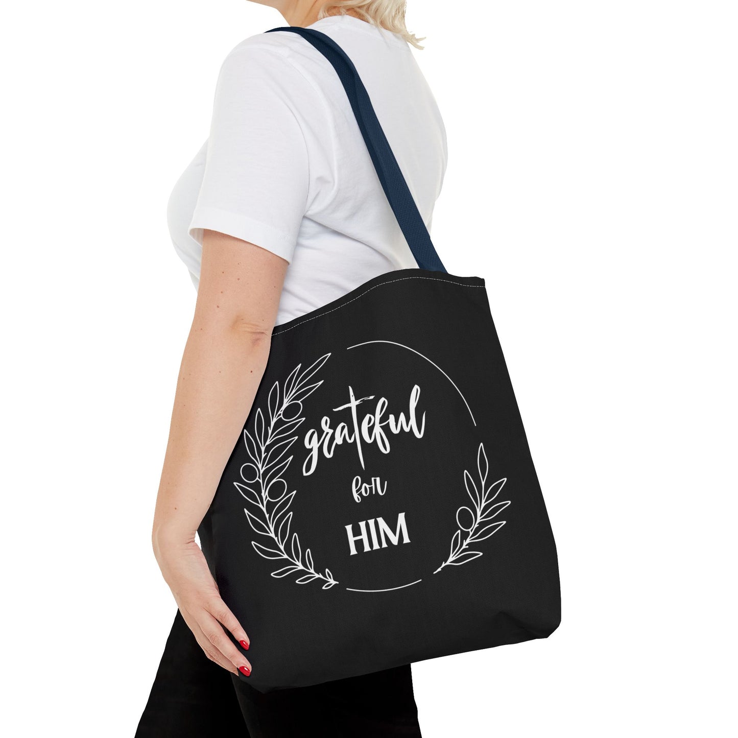 Unisex graTeful For Him Round Motif Tote Bag