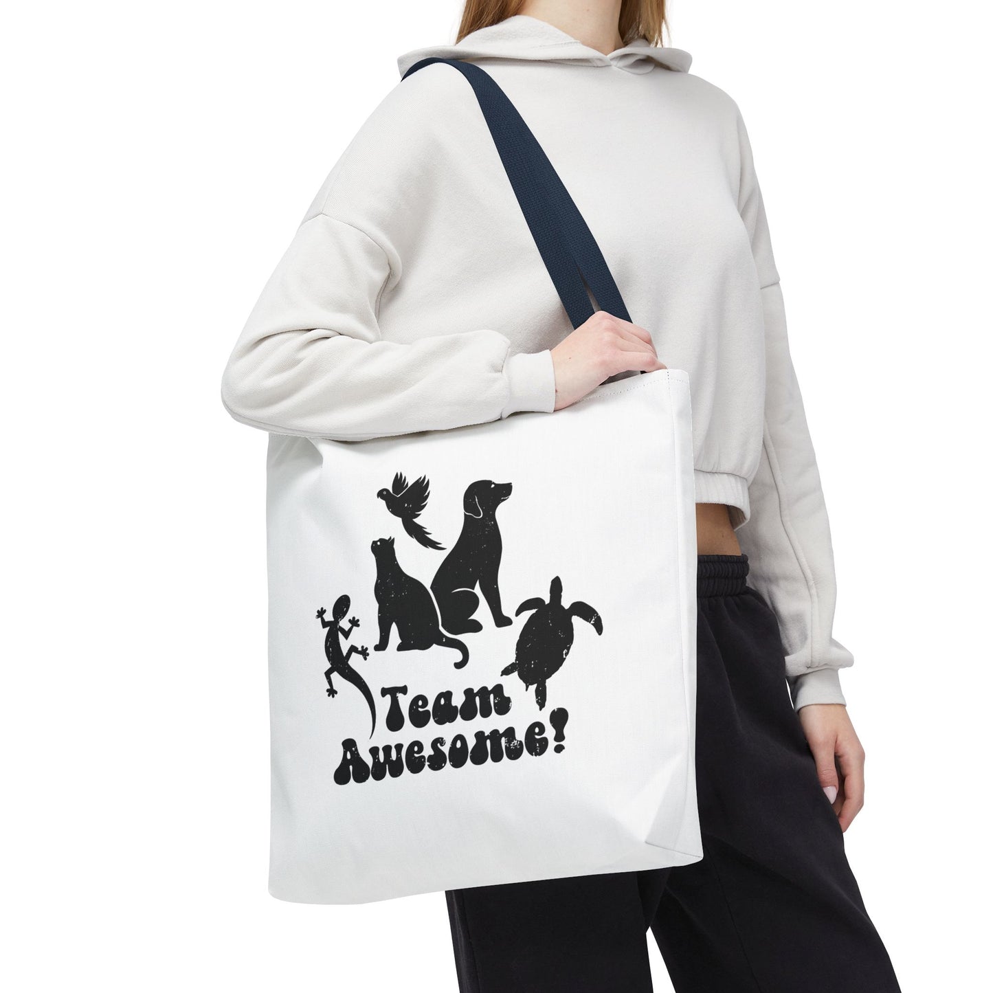 Unisex Animal Lover Lizard Cat Bird Dog Turtle Team Awesome Tote Bag