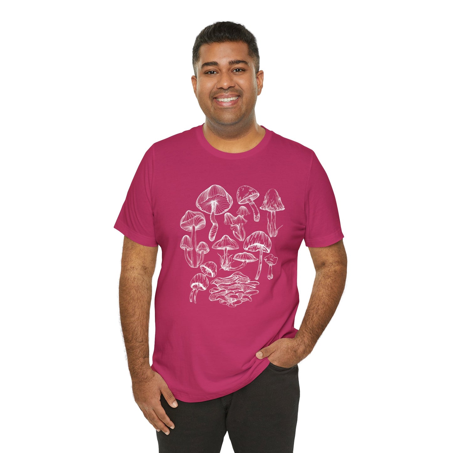 Unisex Mushroom Lover Fungi Print Toadstool T-Shirt