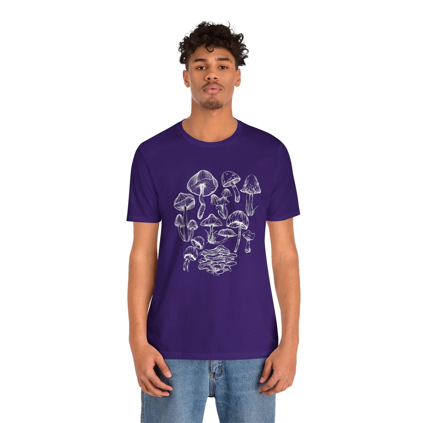 Unisex Mushroom Lover Fungi Print Toadstool T-Shirt