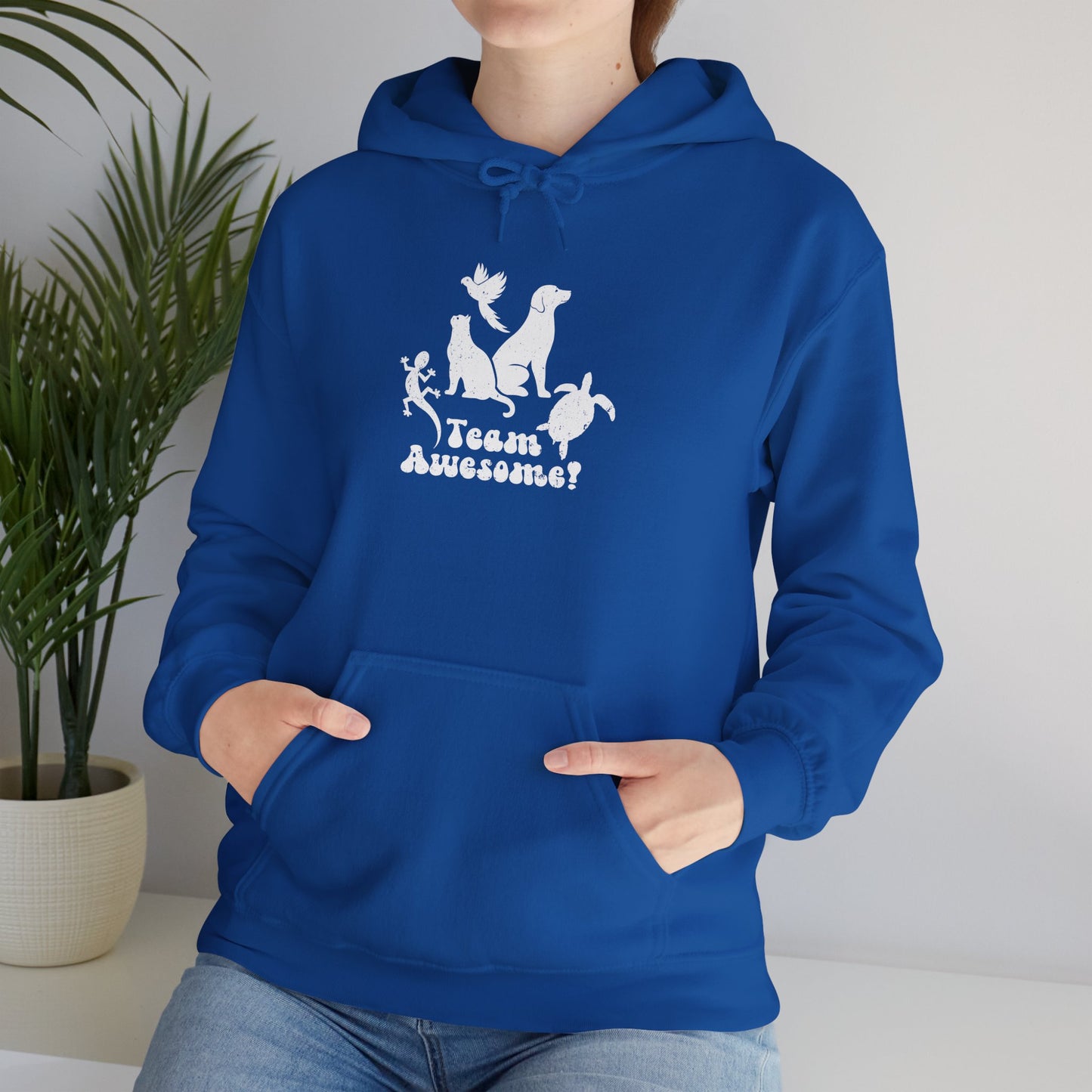 Unisex Animal Lover Lizard Cat Bird Dog Turtle Team Awesome Hooded Sweatshirt